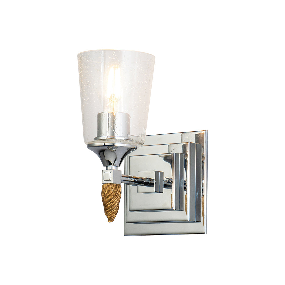 Lucas + McKearn - BB1022PC-1-F2G - Une lampe Murale - Vétiver - Chrome poli