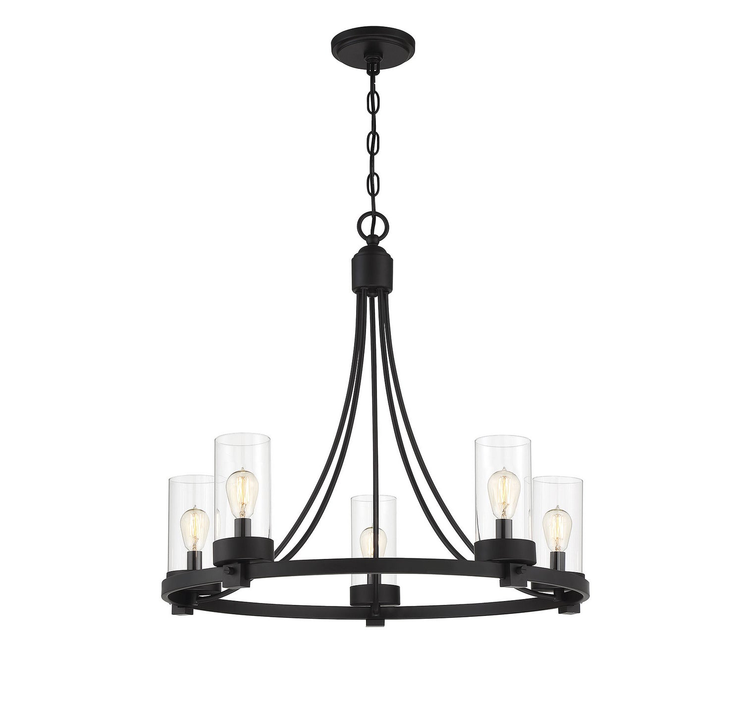 Meridian M10018MBK Five Light Chandelier in Matte Black