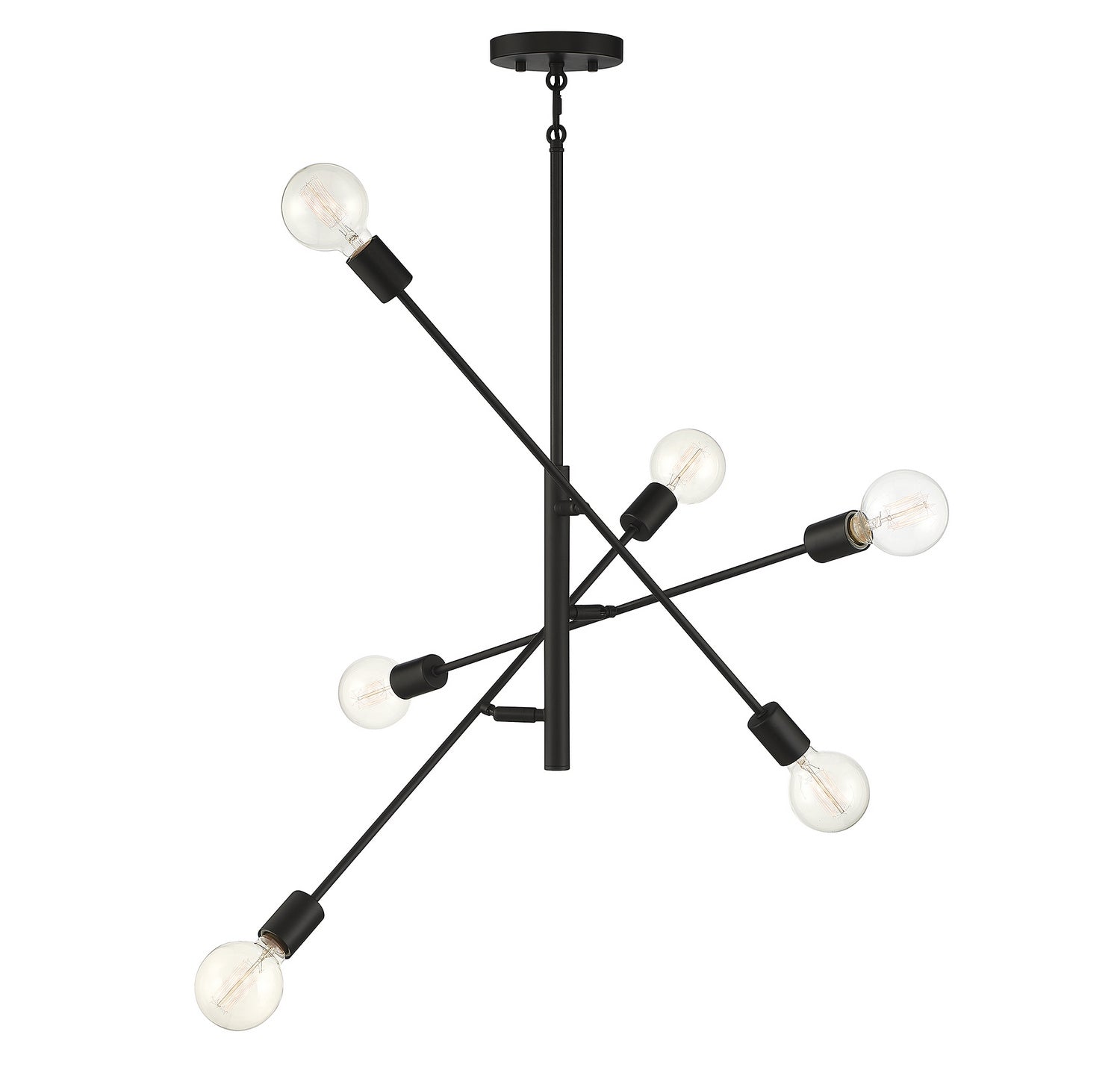 Meridian M10084MBK Six Lumières Suspendu en noir mat
