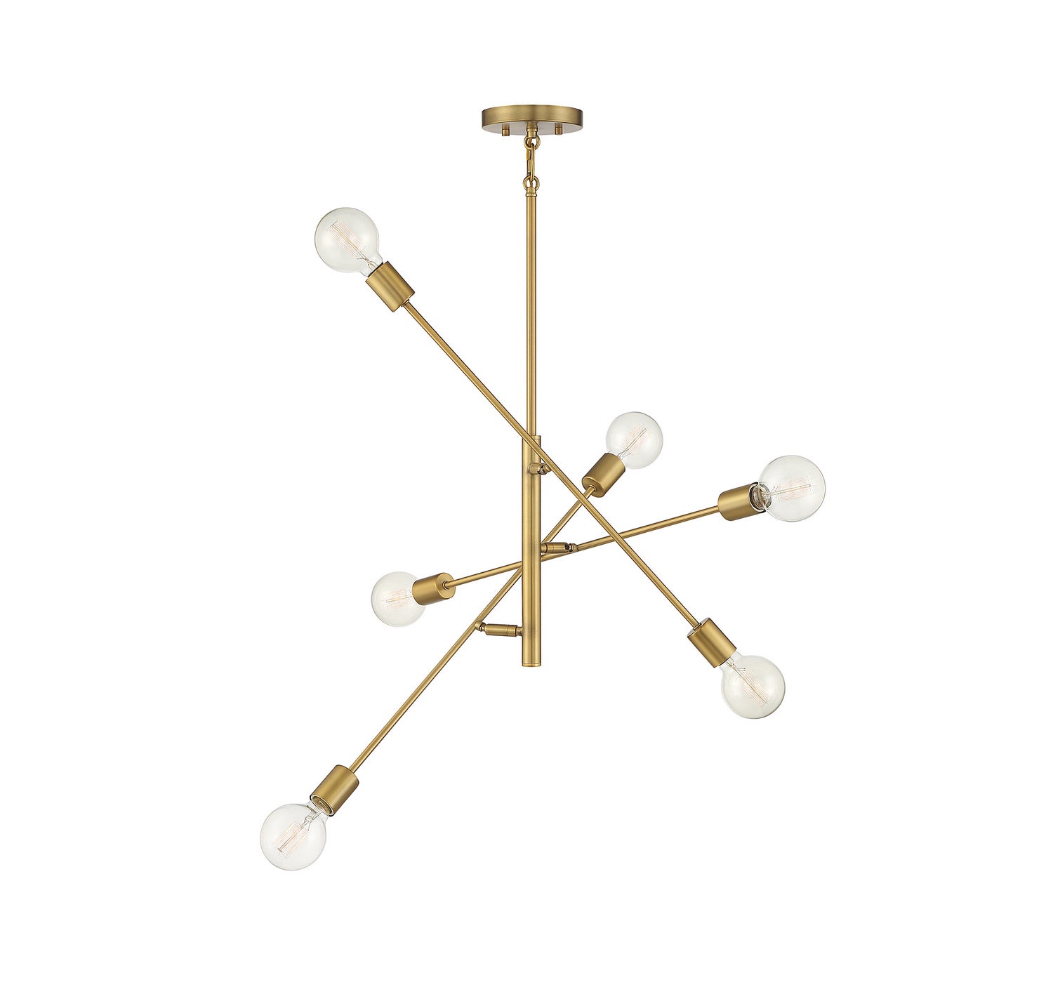 Meridian M10084NB Six Lumières Suspendu en laiton naturel