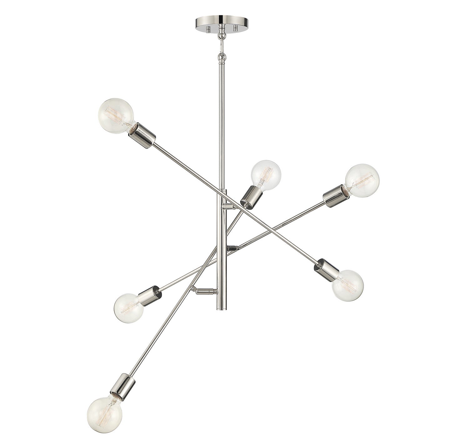 Lumière Meridian M10084PN Six Suspendu en nickel poli