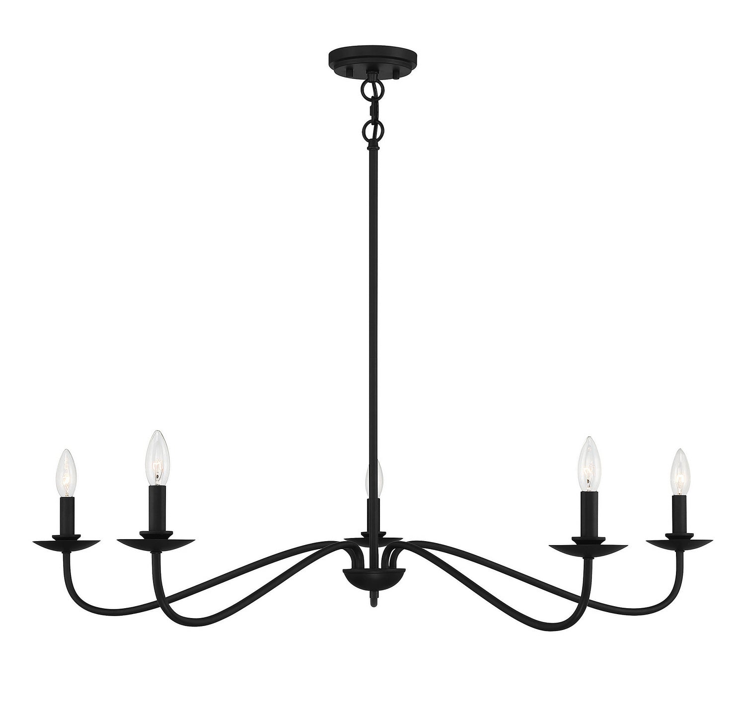 Meridian M10085MBK Five Light Chandelier in Matte Black