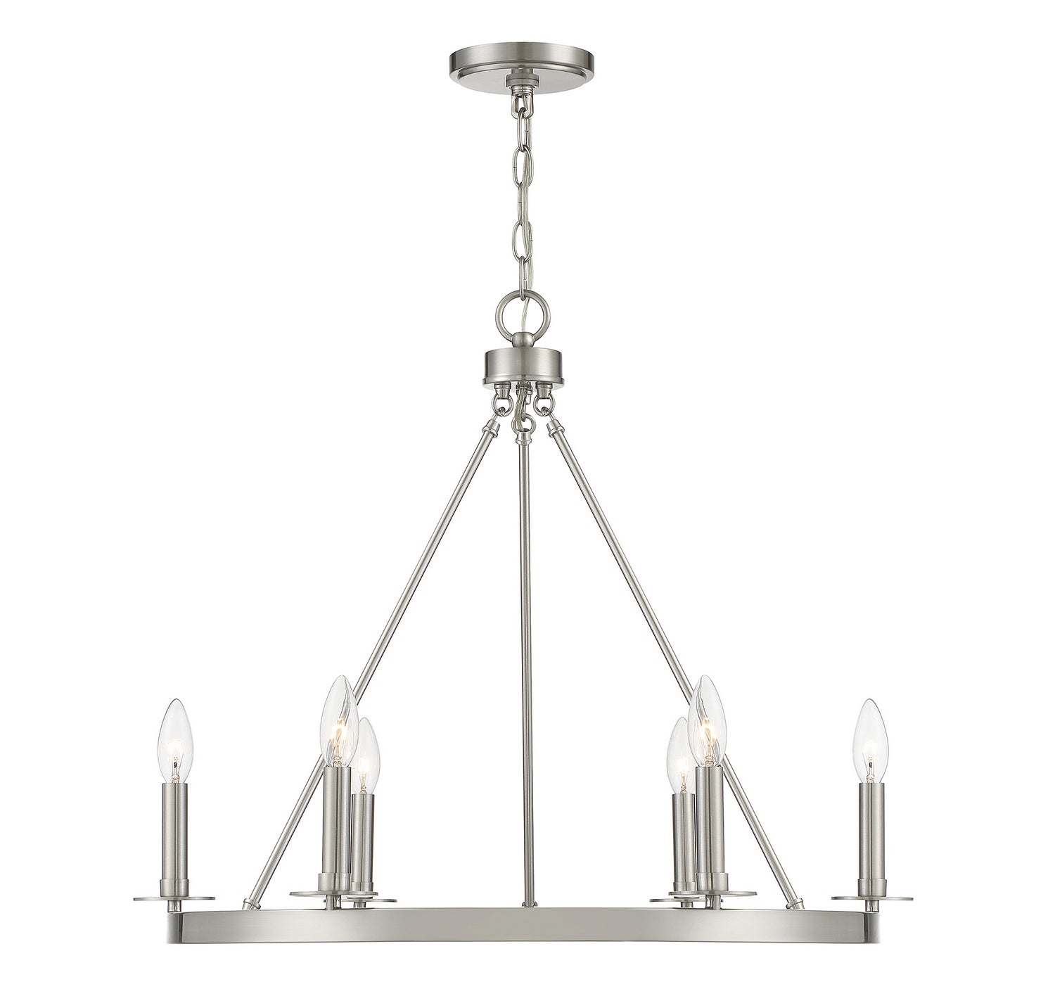 Meridian M10093BN Six Lumières Suspendu en nickel brossé
