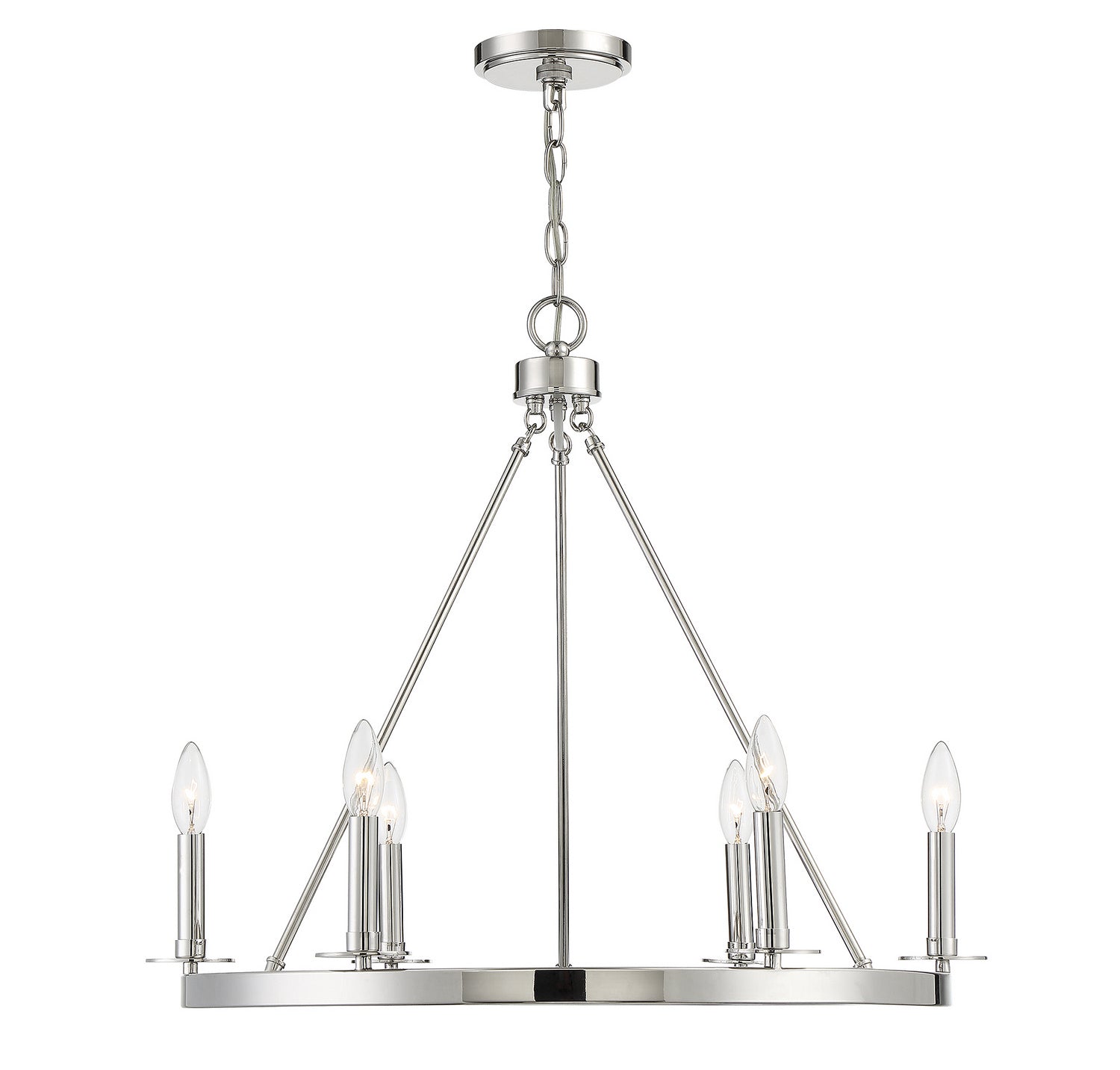 Lumière Meridian M10093PN Six Suspendu en nickel poli