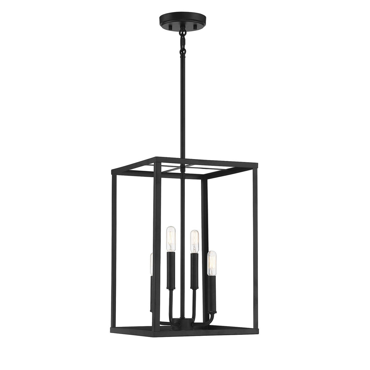 Meridian M30008MBK Four Light Pendant in Matte Black