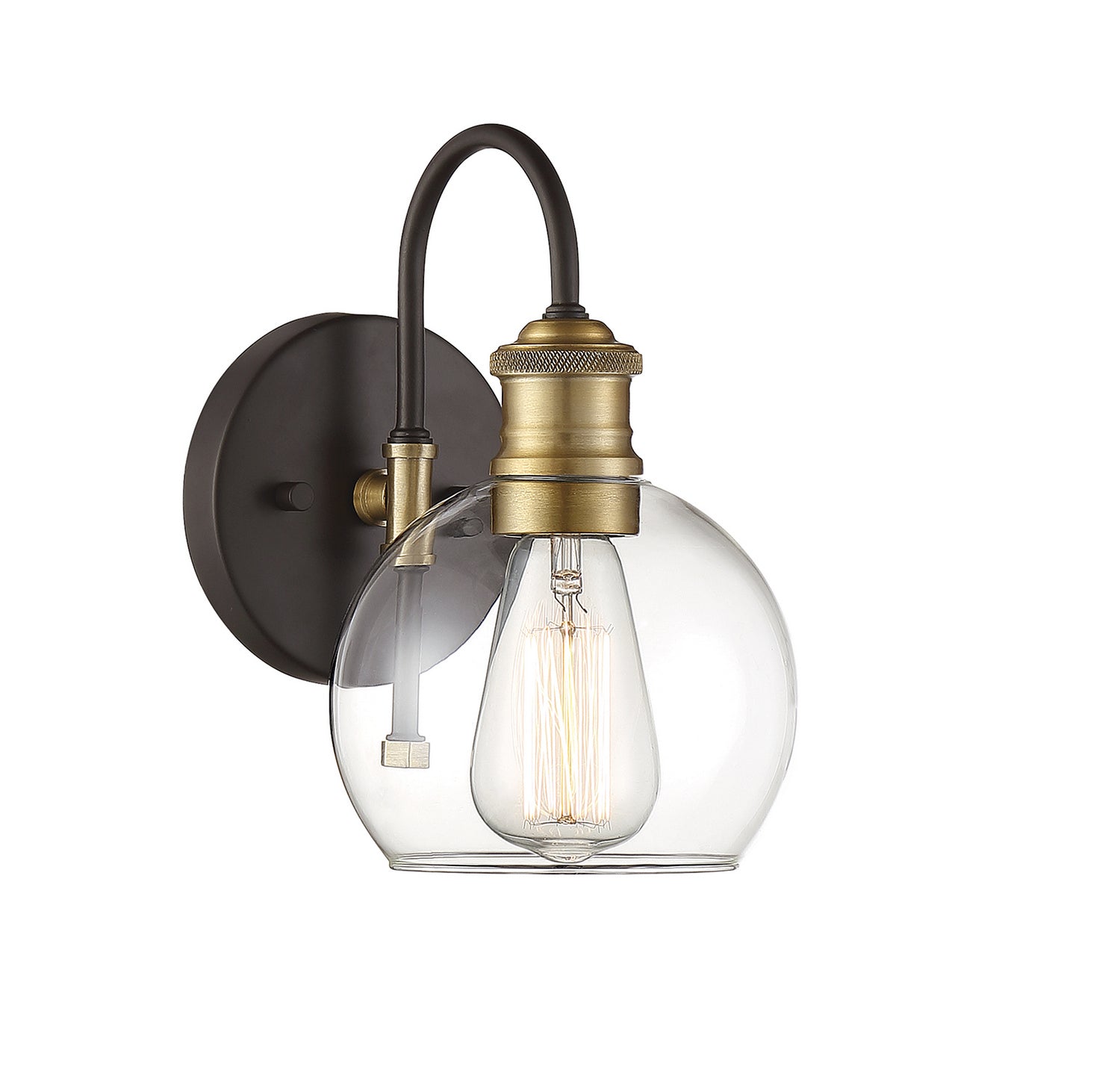 Meridian M50040ORBNB Lampe extérieure à une lumière Murale en bronze huilé avec laiton naturel