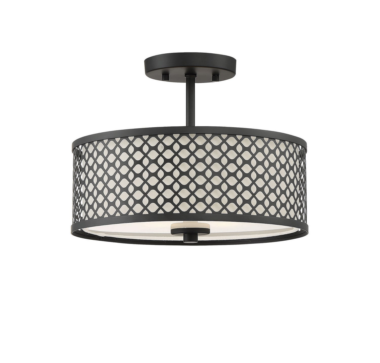 Meridian M60016MBK Two Light Semi-Flush Mount in Matte Black