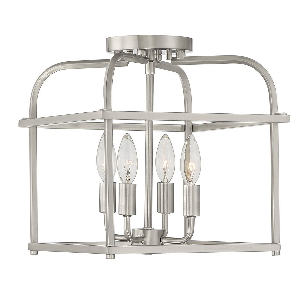 Meridian M60061BN Quatre Lumières Semi-Plafonnier en nickel brossé