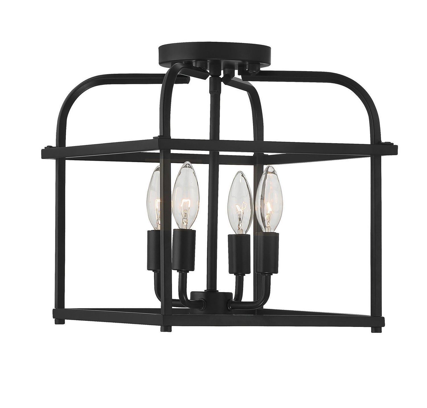 Meridian M60061MBK Four Light Semi-Flush Mount in Matte Black
