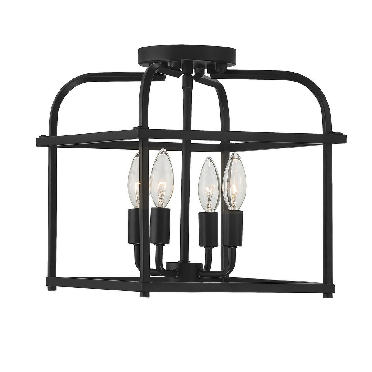 Meridian M60061MBK Quatre lumières semi--Plafonnier en noir mat