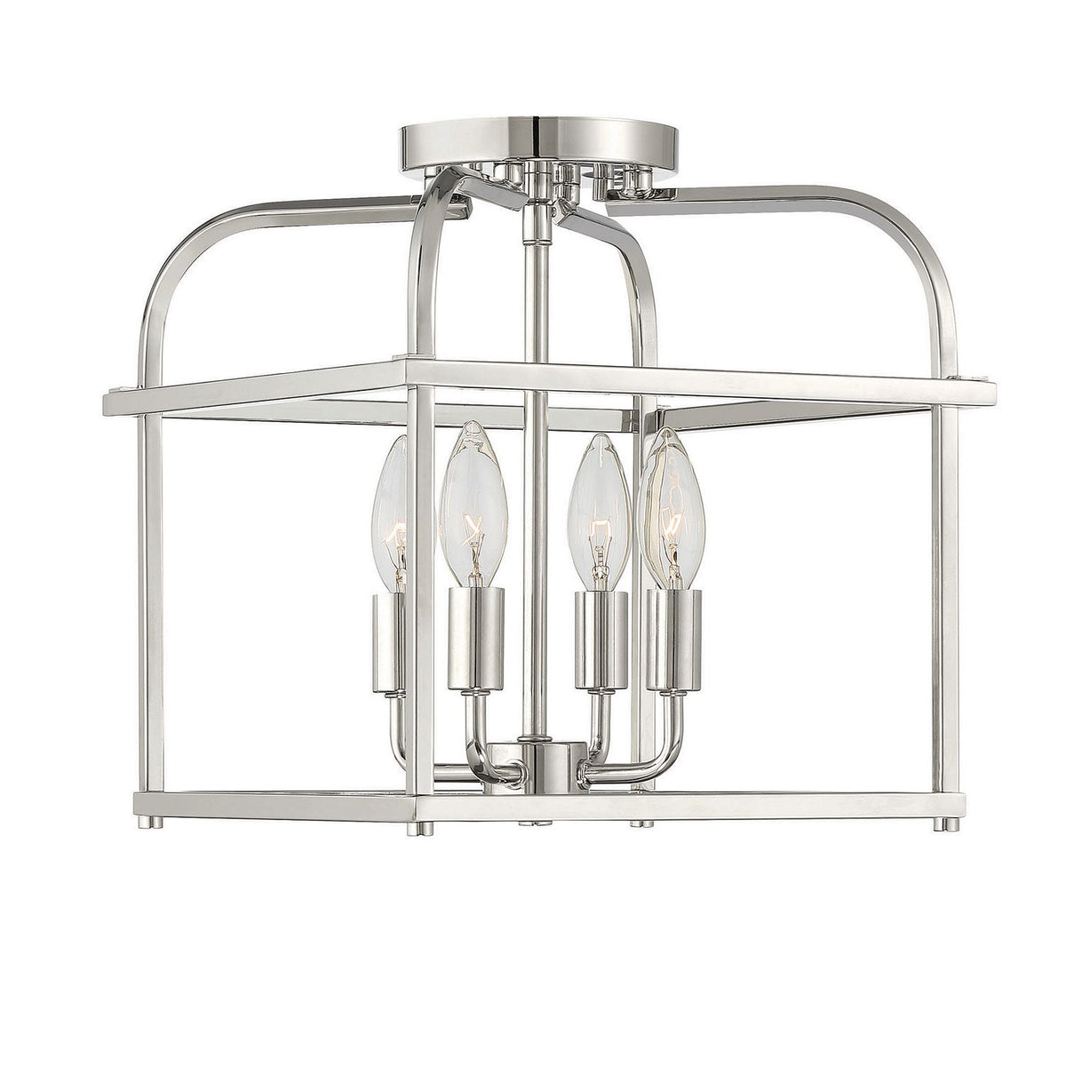 Meridian M60061PN Quatre Lumières Semi-Plafonnier en nickel poli