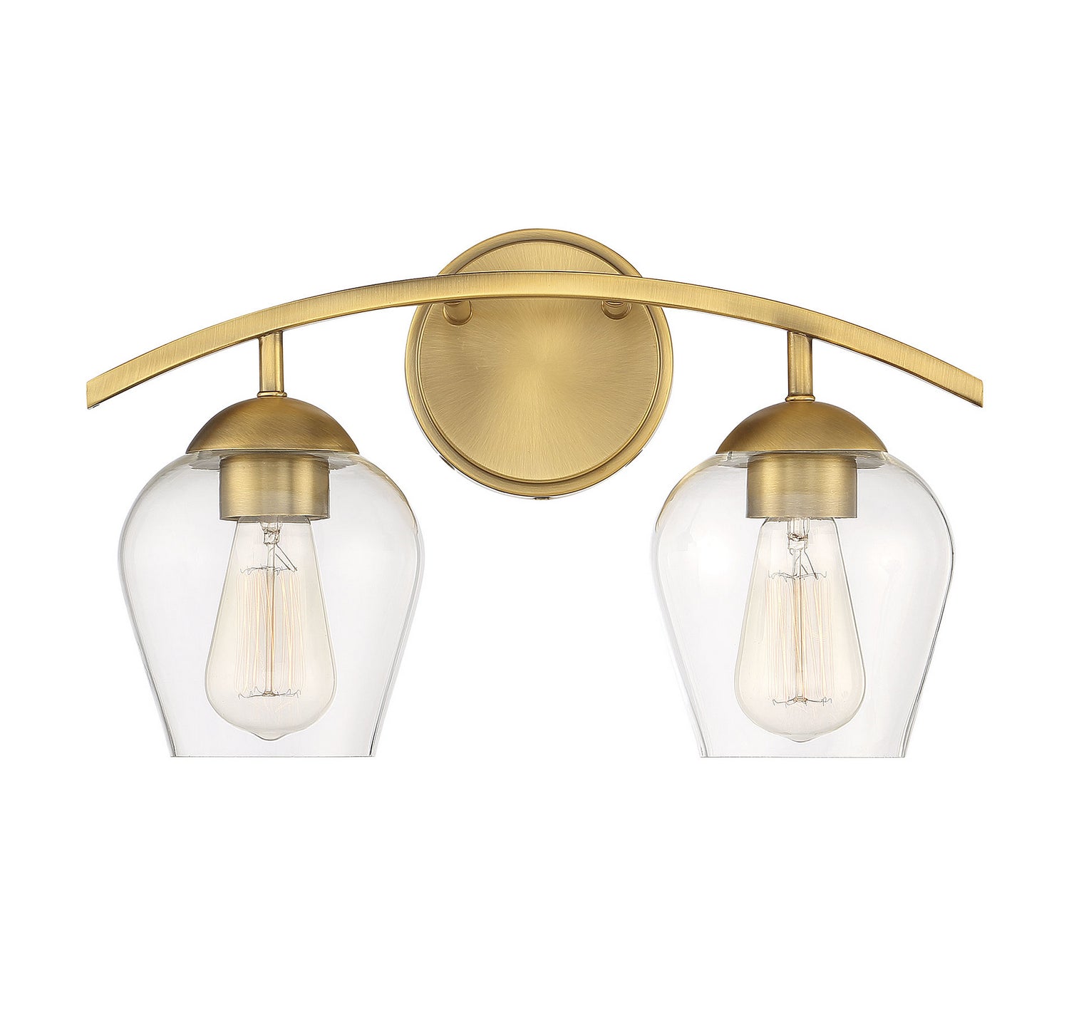 Meridian M80031NB Two Light Bathroom Vanity Light in Natural Brass
