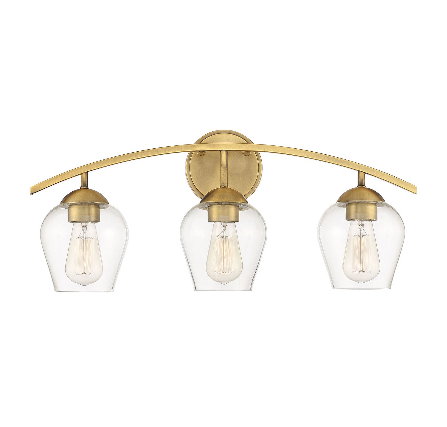 Meridian M80032NB Three Light Bathroom Vanity Light in Natural Brass