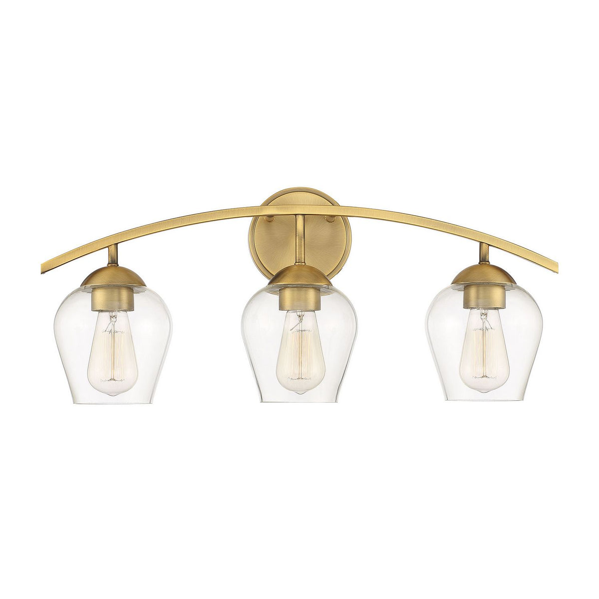 Meridian M80032NB Three Light Bathroom Vanity Light in Natural Brass