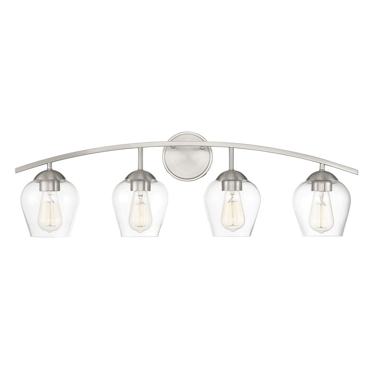 Meridian M80033BN Four Light Bathroom Vanity Light in Brushed Nickel