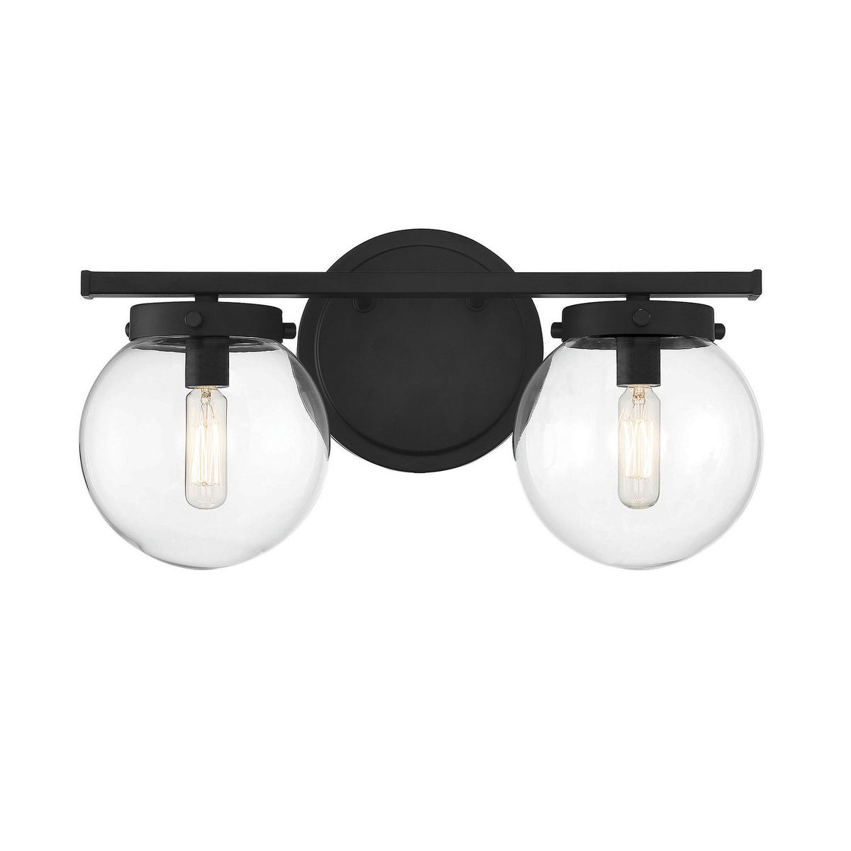 Meridian M80046MBK Two Light Bathroom Vanity Light in Matte Black