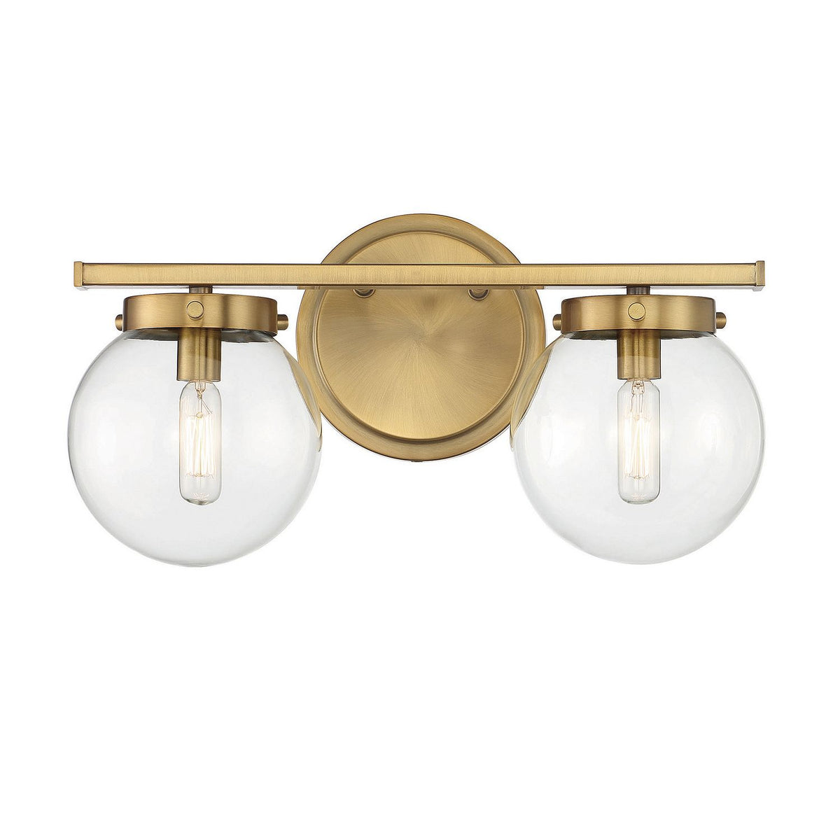 Meridian M80046NB Two Light Bathroom Vanity Light in Natural Brass