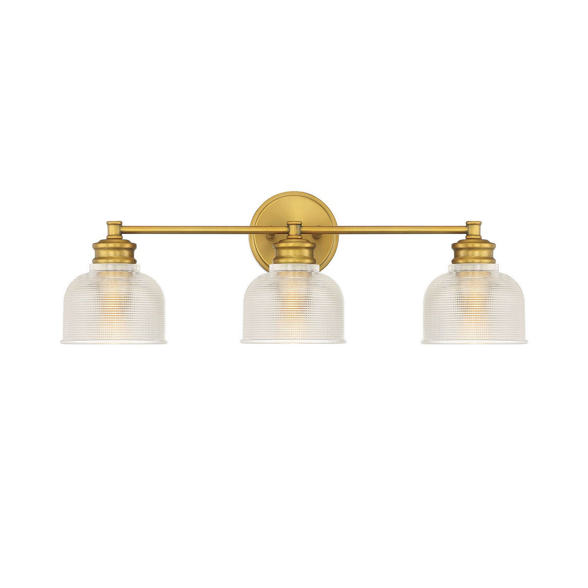 Meridian M80035NB Three Light Bathroom Vanity Light in Natural Brass