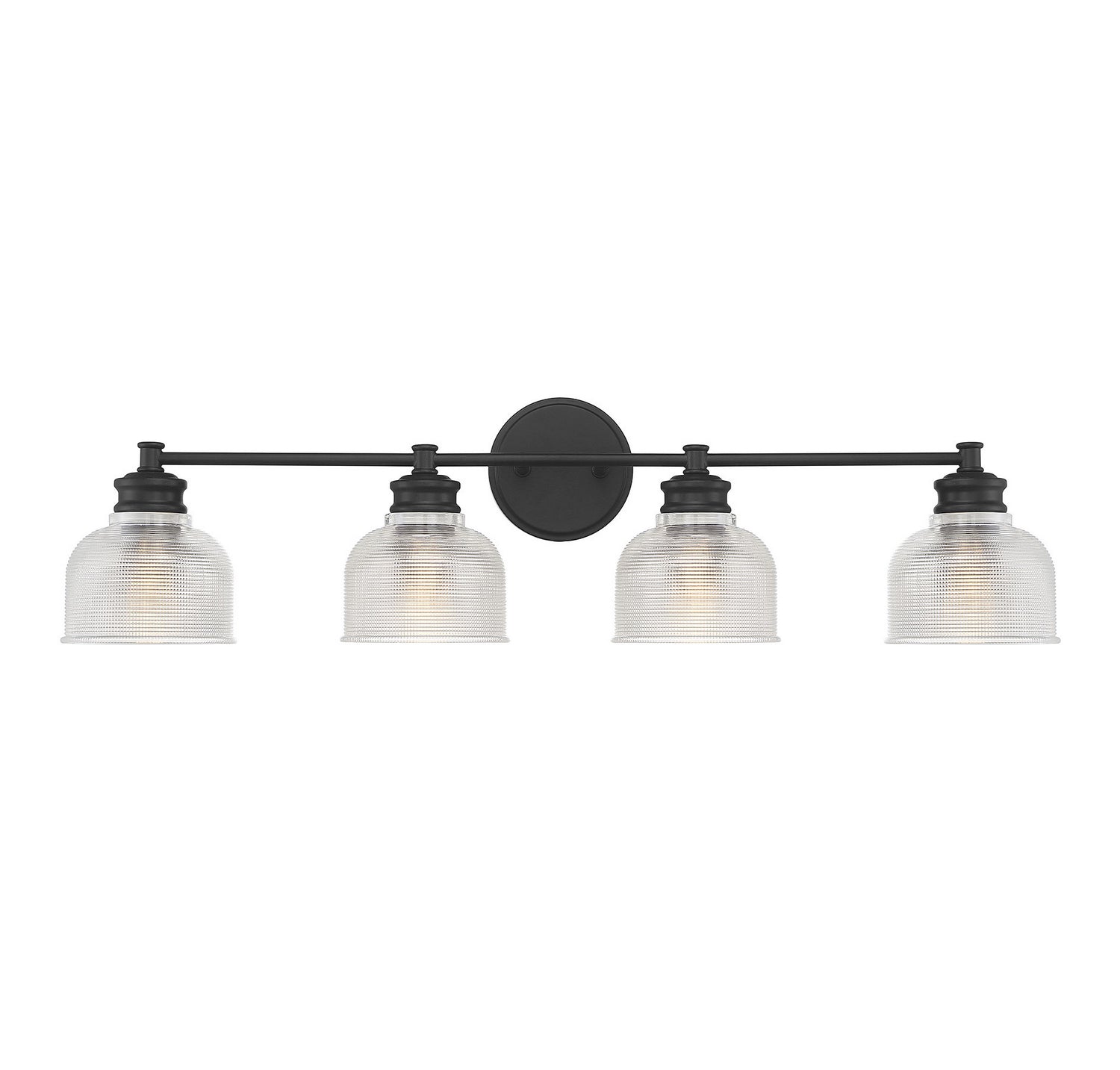 Applique murale de salle de bain à quatre lumières Meridian M80036MBK, noir mat