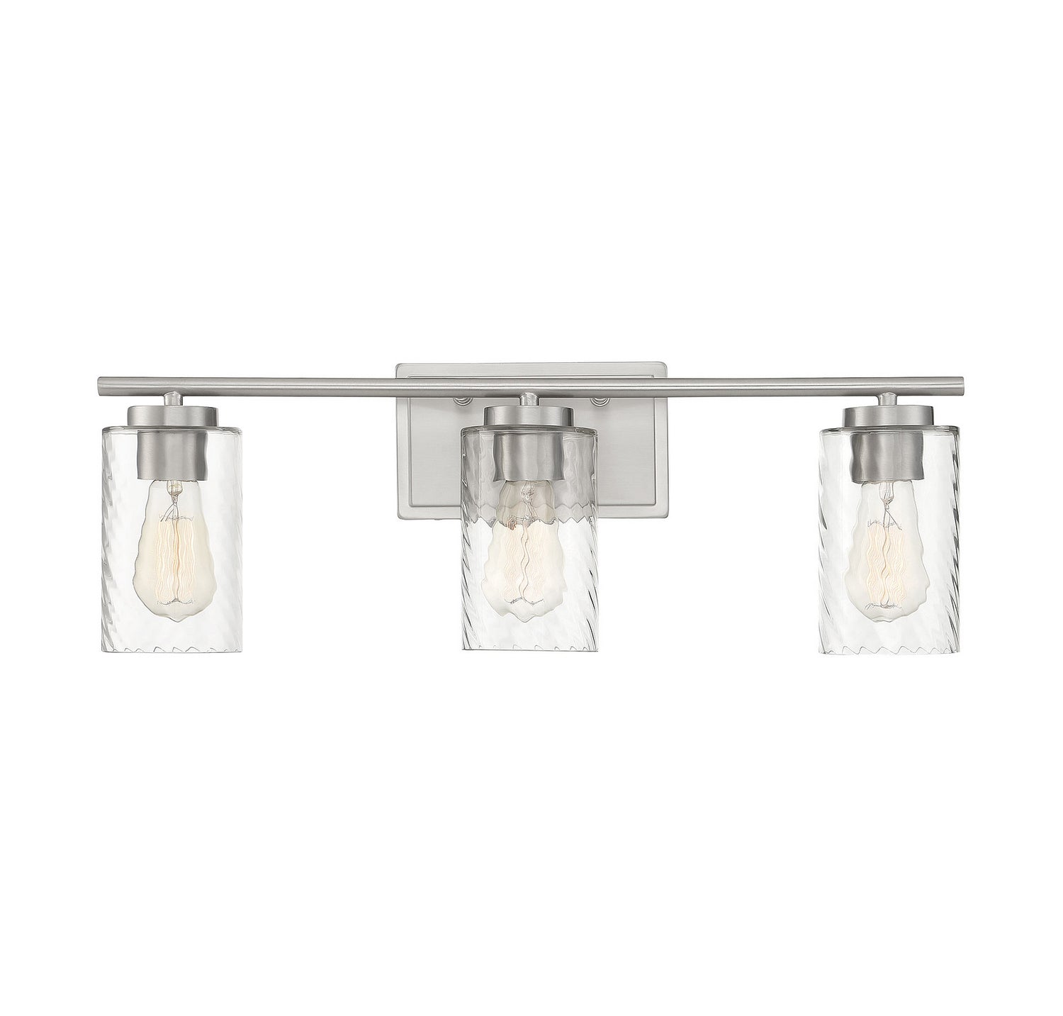 Applique murale de salle de bain Meridian M80038BN à trois lumières, finition nickel brossé