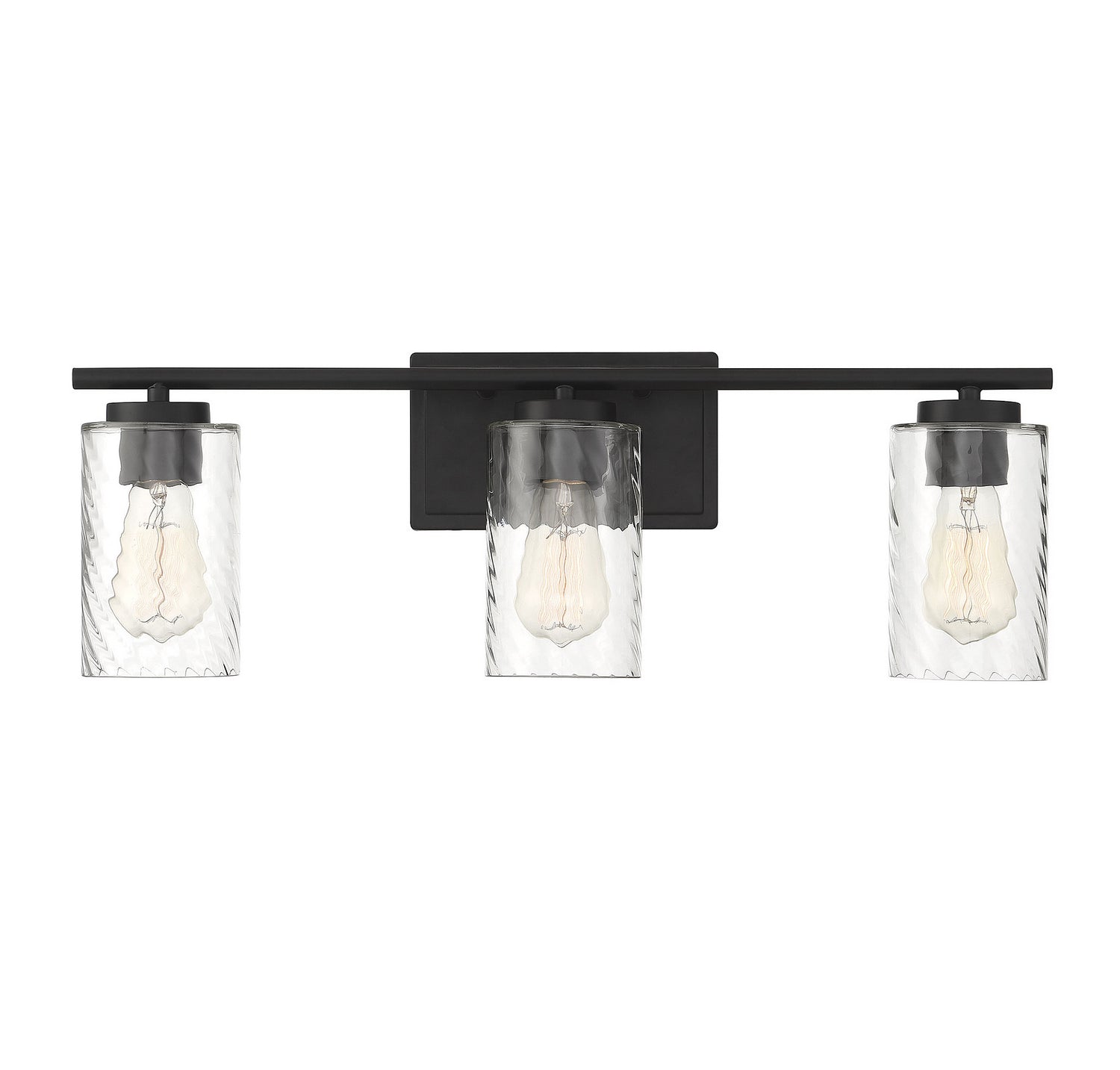 Applique murale de salle de bain à trois lumières Meridian M80038MBK, noir mat