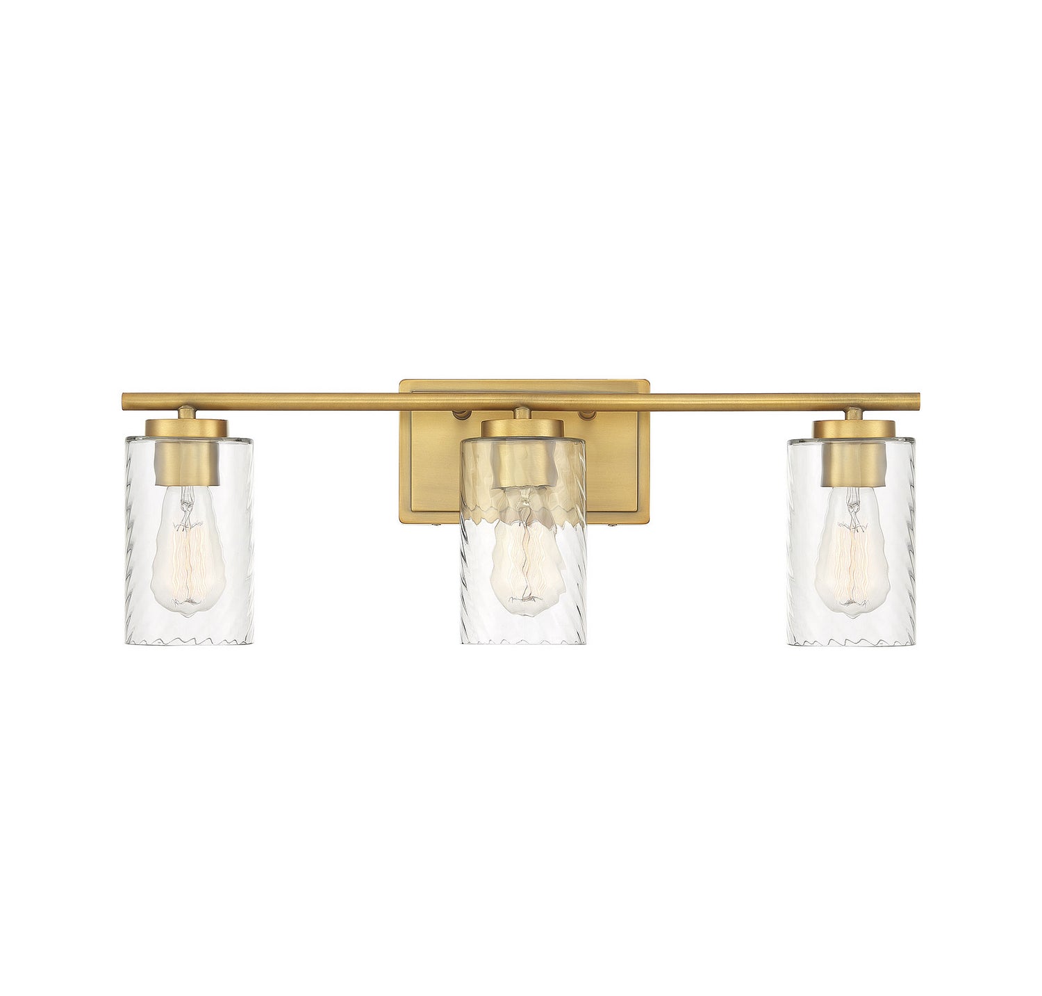 Applique murale de salle de bain à trois lumières Meridian M80038NB en laiton naturel