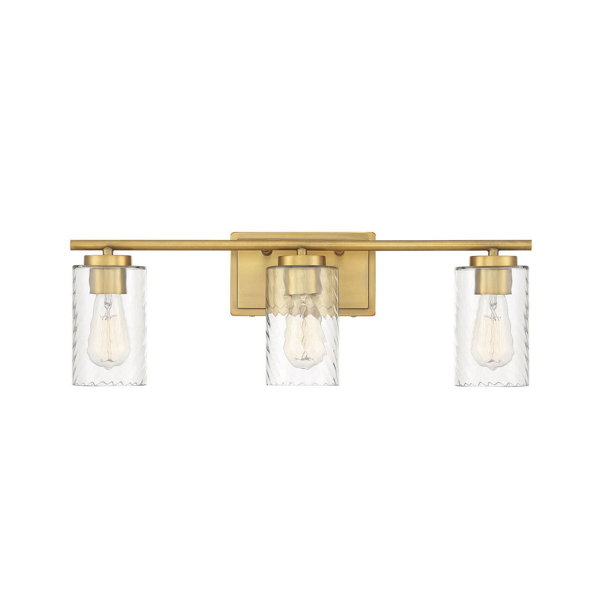 Meridian M80038NB Three Light Bathroom Vanity Light in Natural Brass