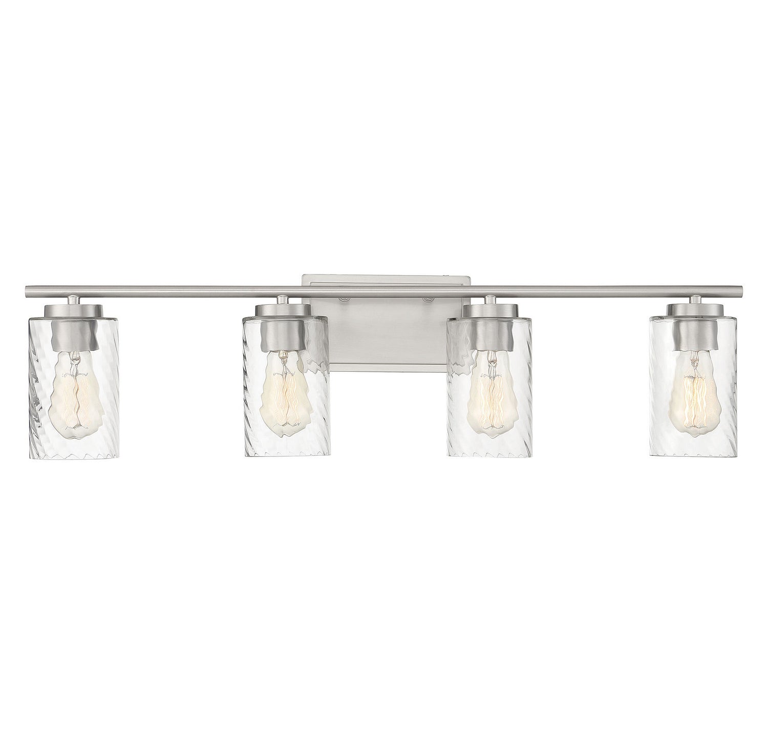 Applique murale de salle de bain Meridian M80039BN à quatre lumières, finition nickel brossé