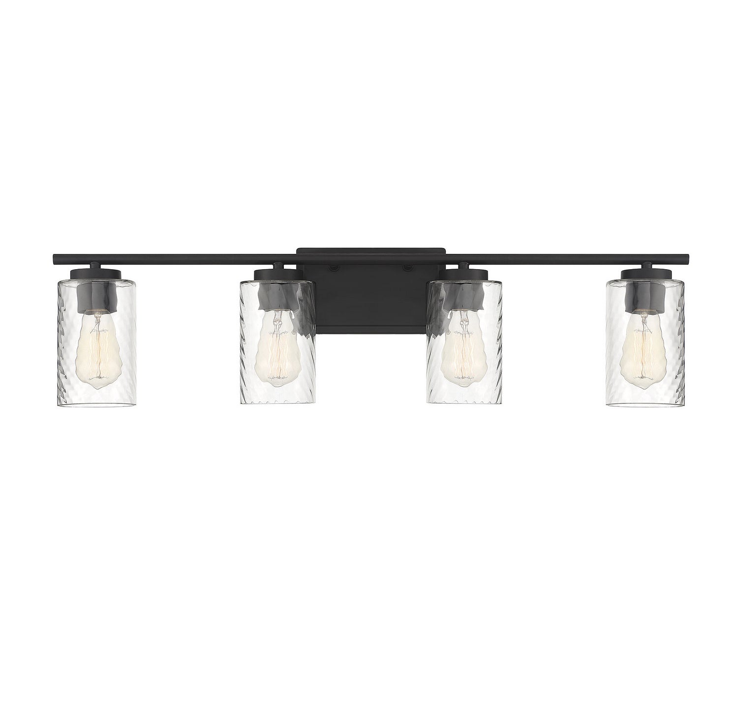 Applique murale de salle de bain à quatre lumières Meridian M80039MBK, noir mat