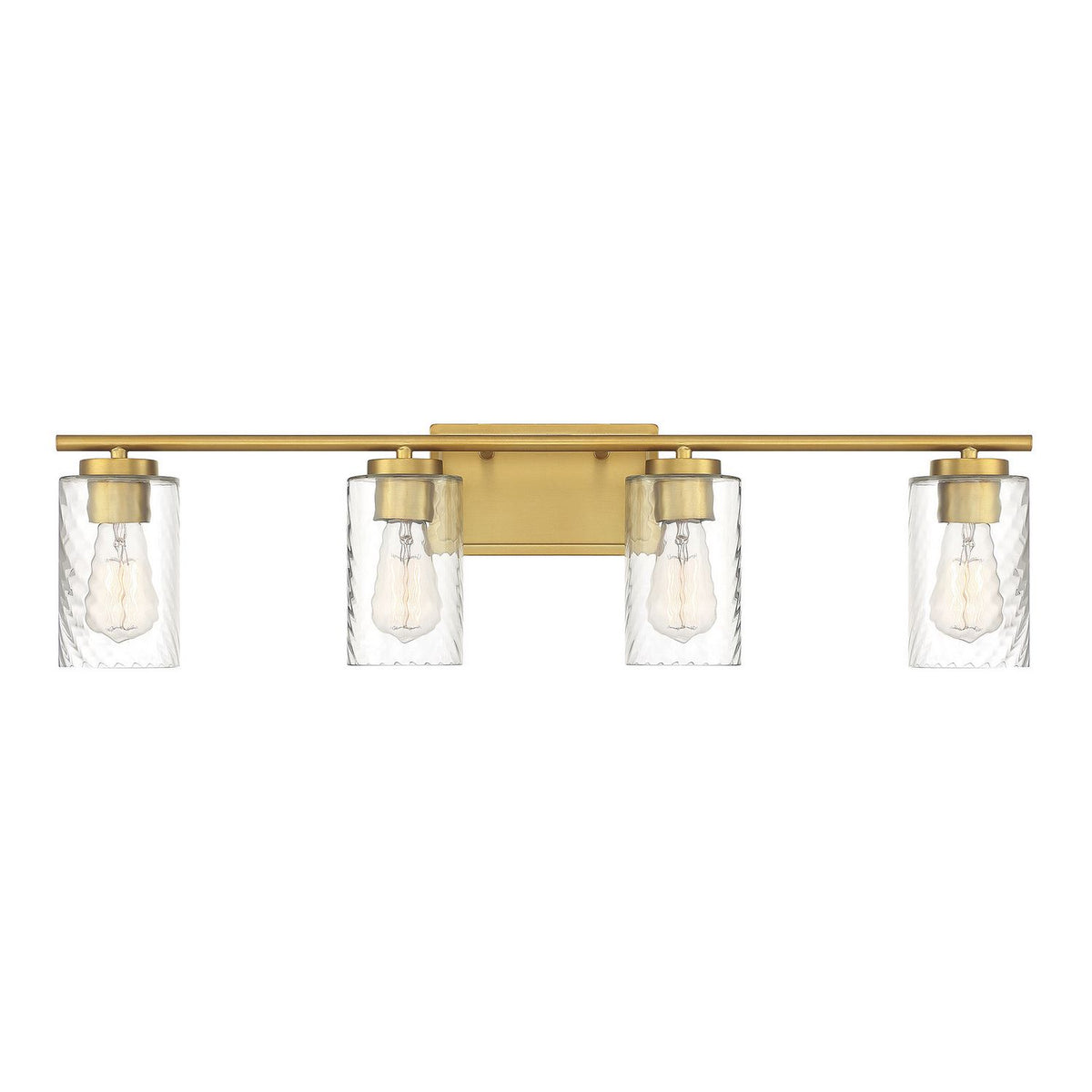 Meridian M80039NB Four Light Bathroom Vanity Light in Natural Brass