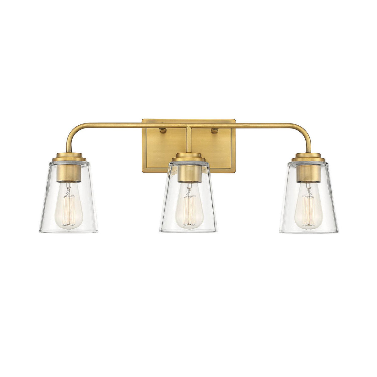 Meridian M80044NB Three Light Bathroom Vanity Light in Natural Brass