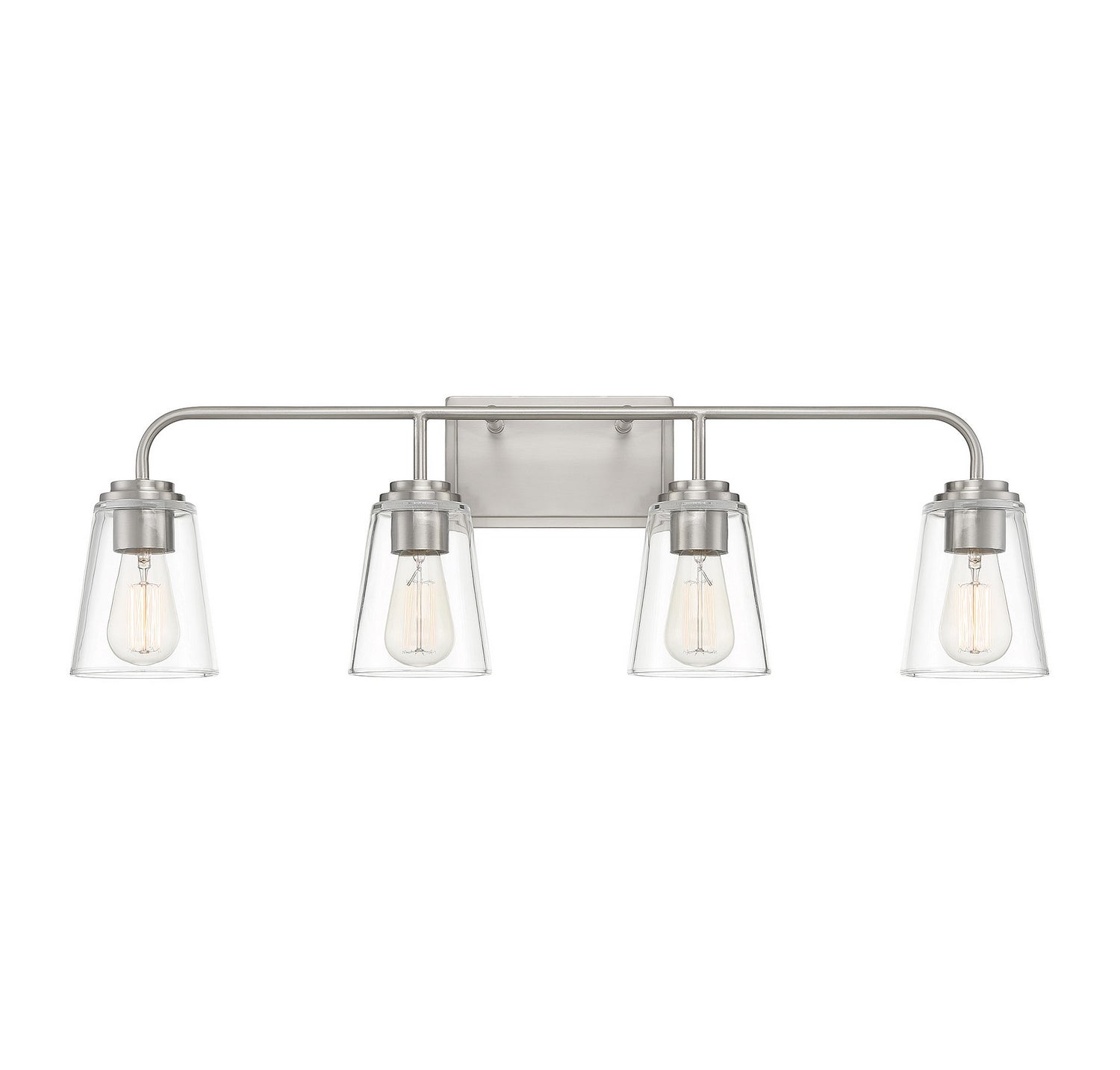 Applique murale de salle de bain Meridian M80045BN à quatre lumières, finition nickel brossé