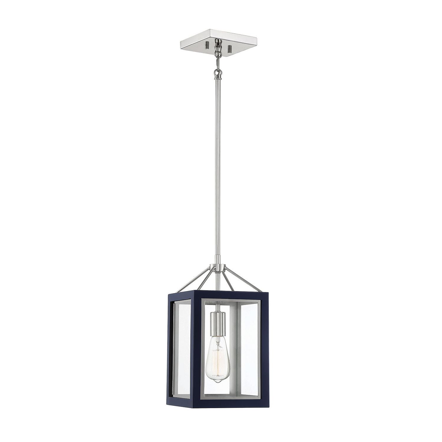 Savoy House - 3-8880-1-174 - One Light Pendant - Carlton - Navy with Polished Nickel Accents
