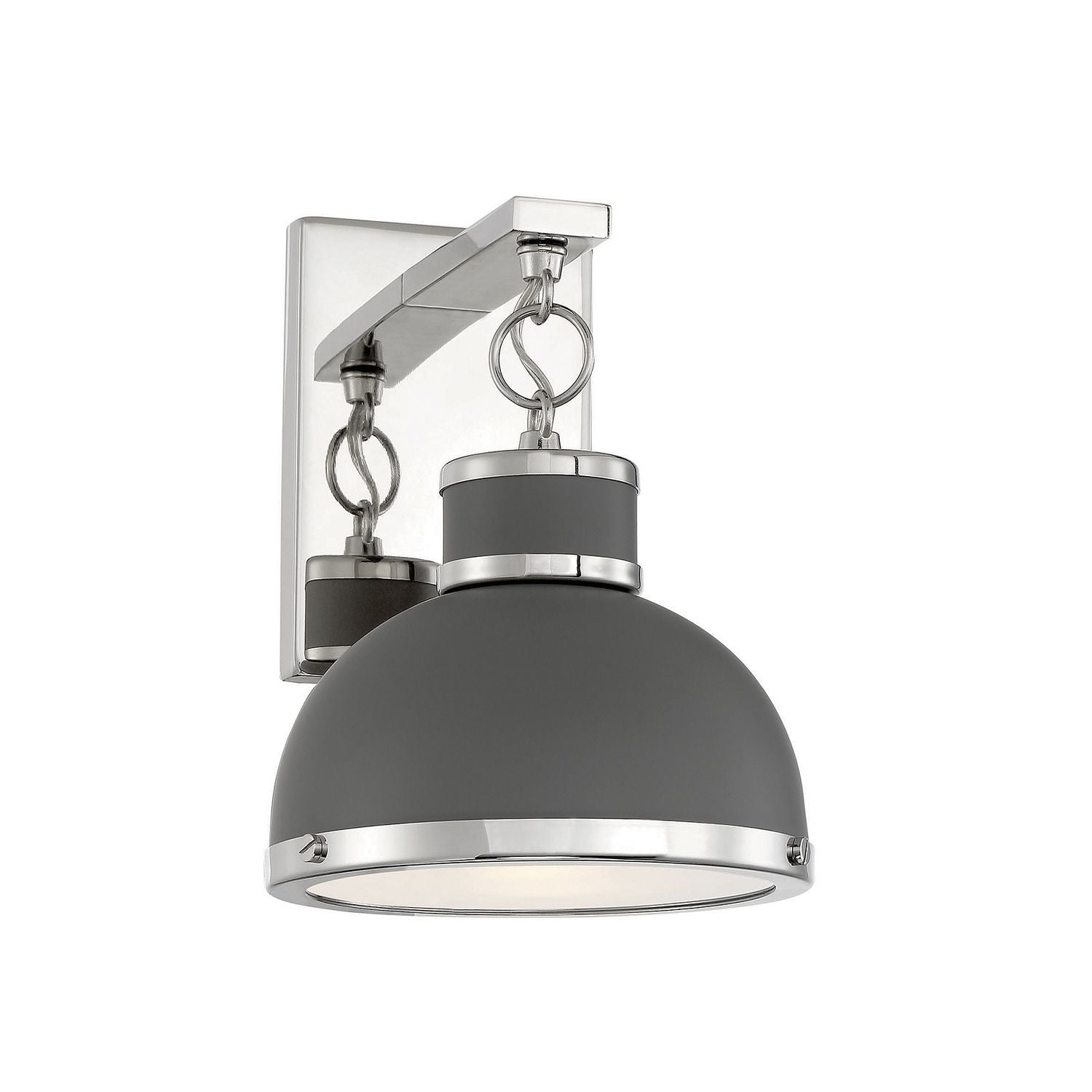 Savoy House - 9-8884-1-175 - One Light Wall Sconce - Corning - Gray with Polished Nickel Accents