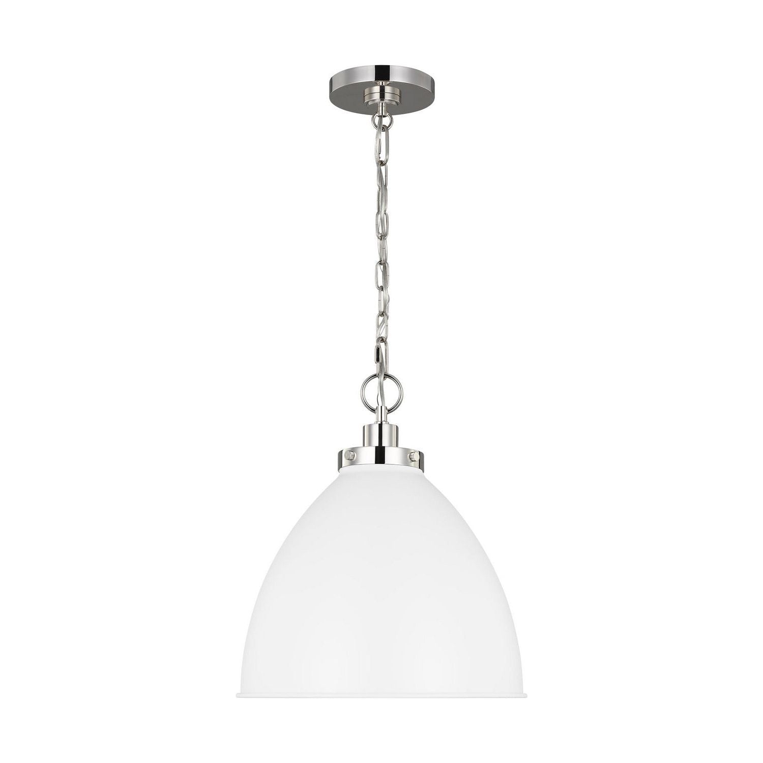 Visual Comfort Studio Canada - CP1291MWTPN - One Light Pendant - Wellfleet - Matte White and Polished Nickel