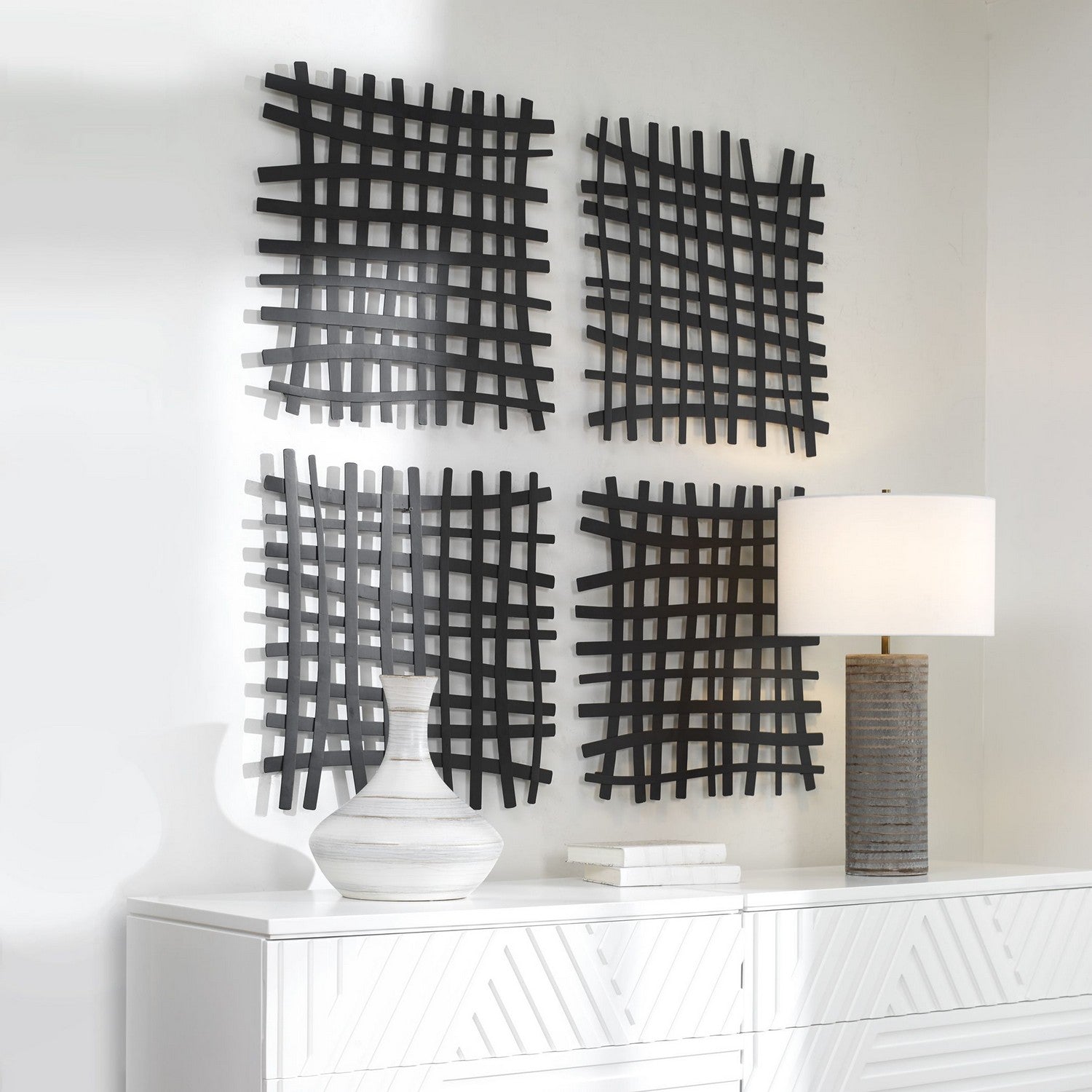 Uttermost - 04293 - Décoration murale - Grille - Noir mat