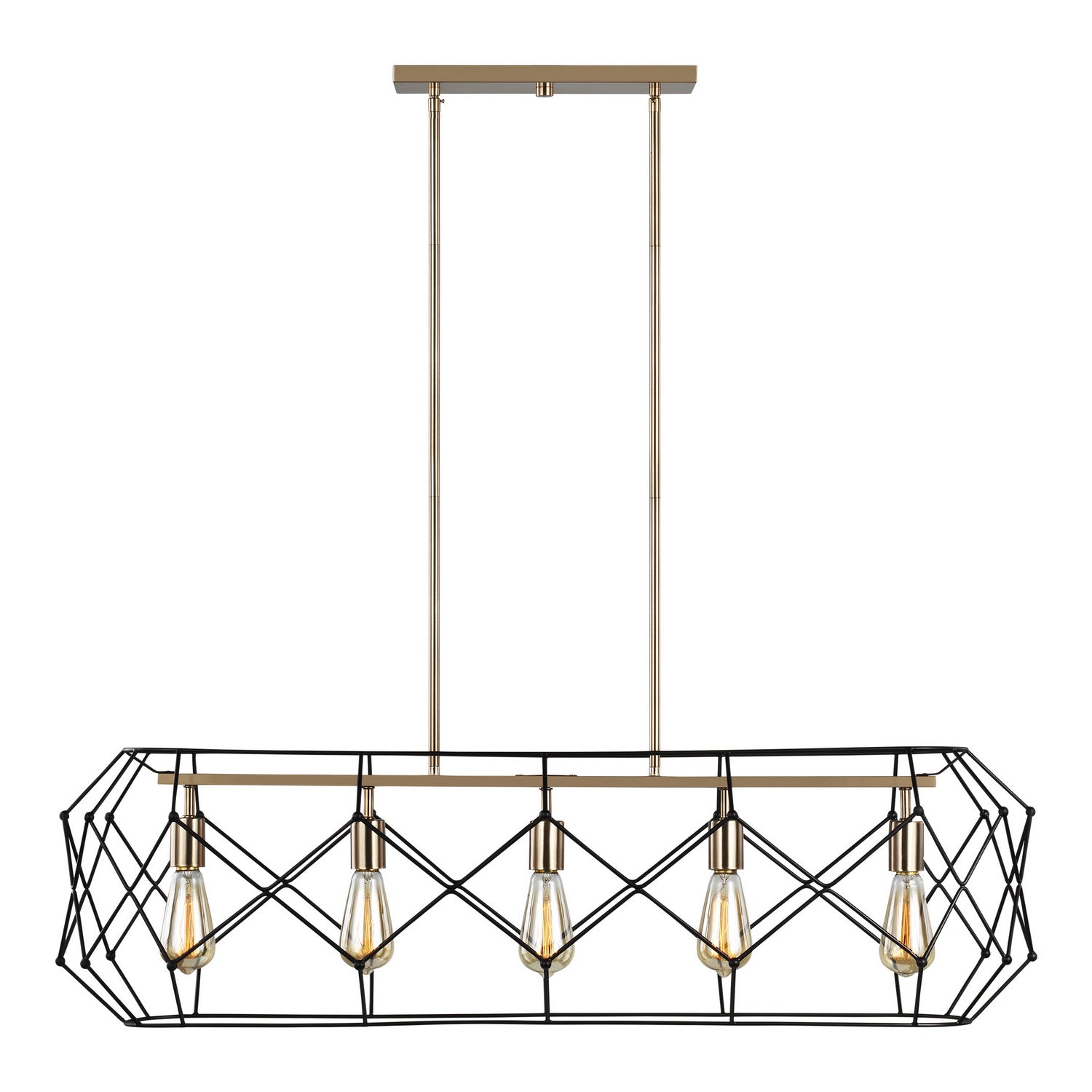 Visual Comfort Studio Canada - 6634105-848 - Five Light Linear Chandelier - Zarra - Satin Brass