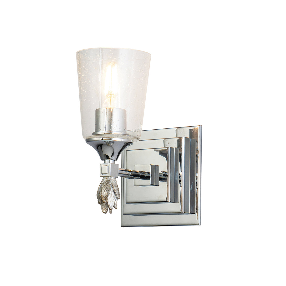Lucas + McKearn - BB1022PC-1-F1S - Une lampe Murale - Vétiver - Chrome poli