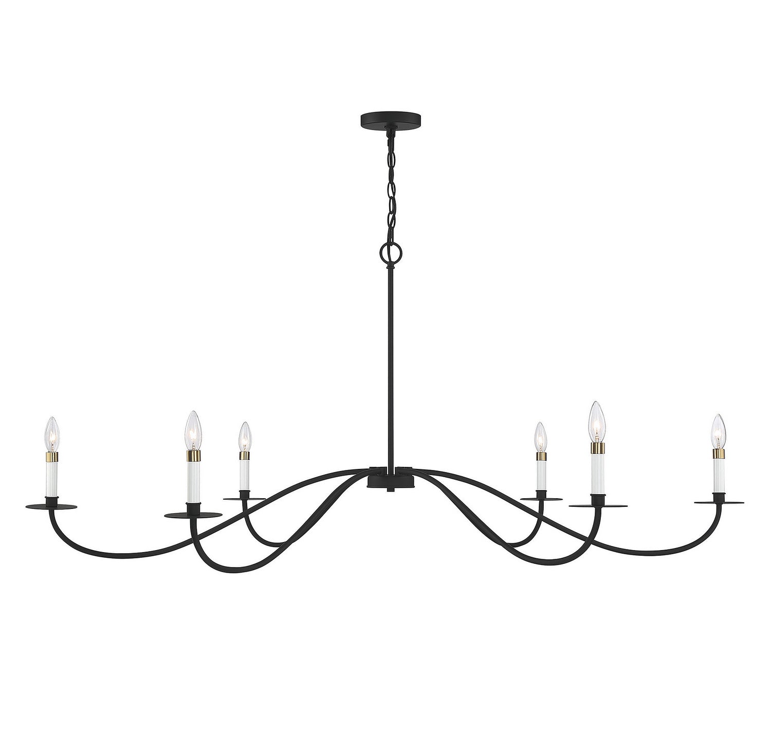 Meridian M100105MBK Six Light Chandelier in Matte Black