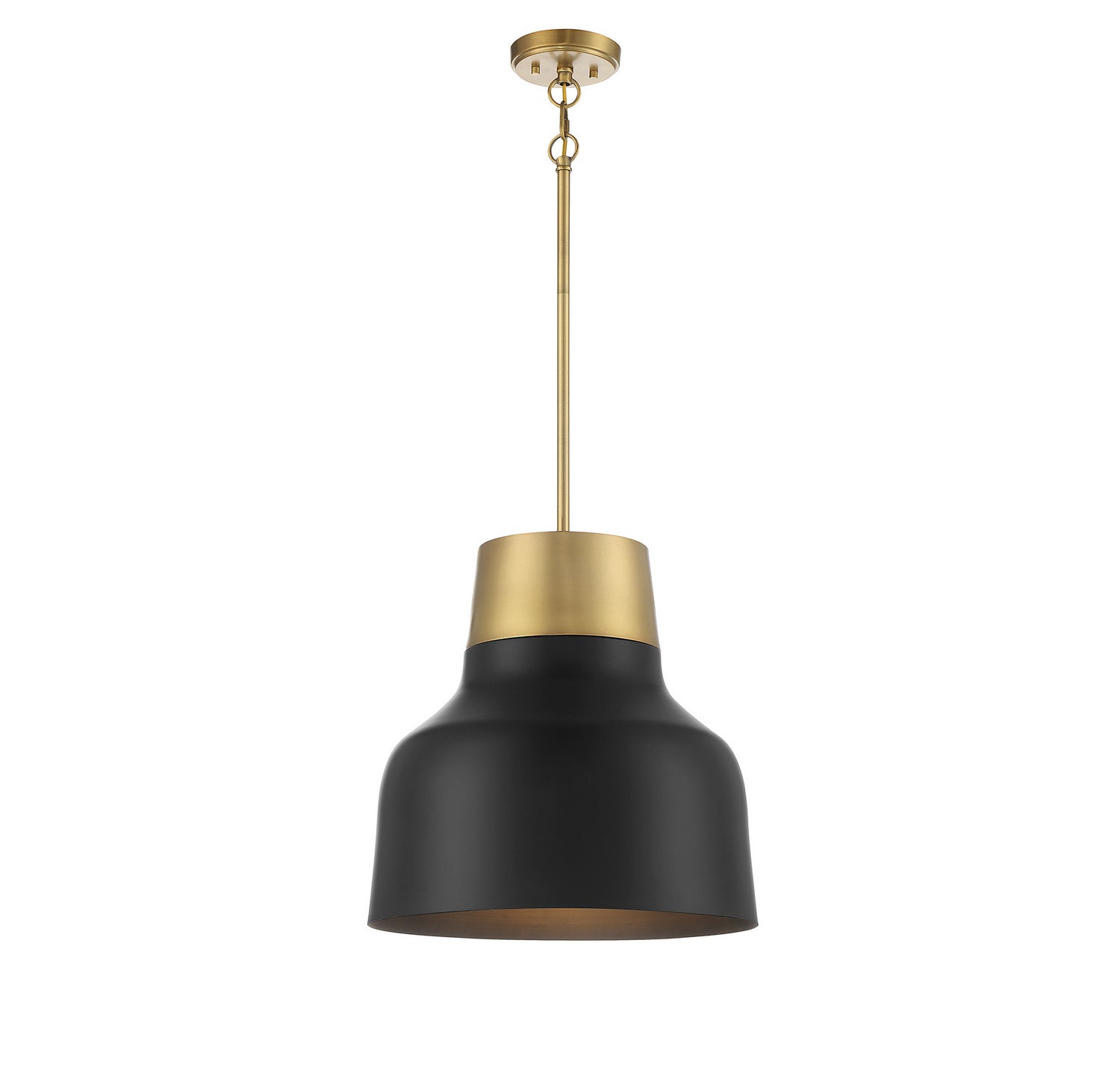 Lumière Meridian M70115MBKNB One Suspension en noir mat avec laiton naturel