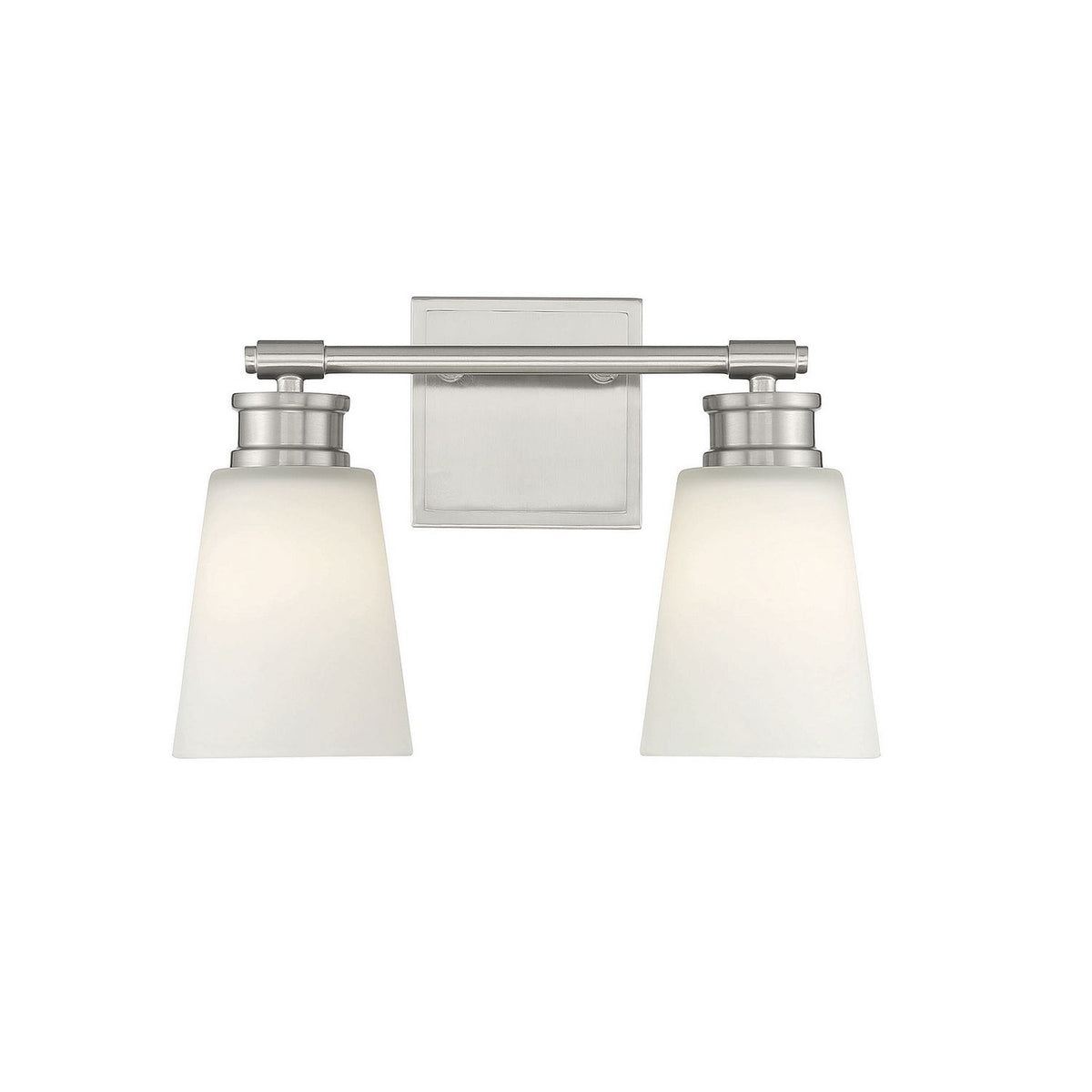 Applique murale à deux lumières Meridian M80054BN pour salle de bain, finition nickel brossé