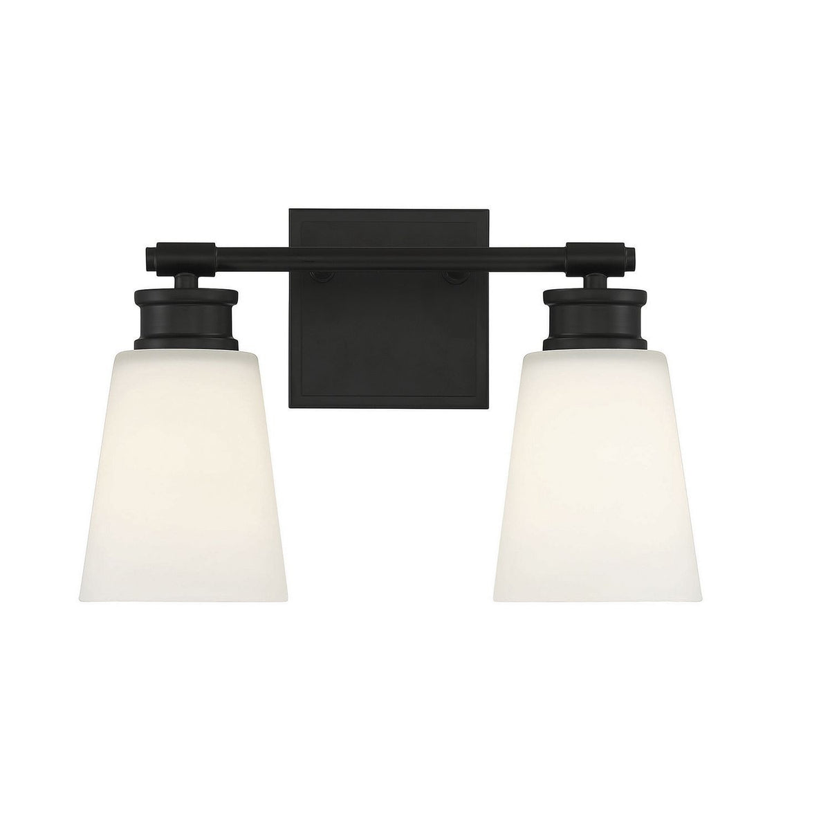 Applique murale de salle de bain à deux lumières Meridian M80054MBK, noir mat