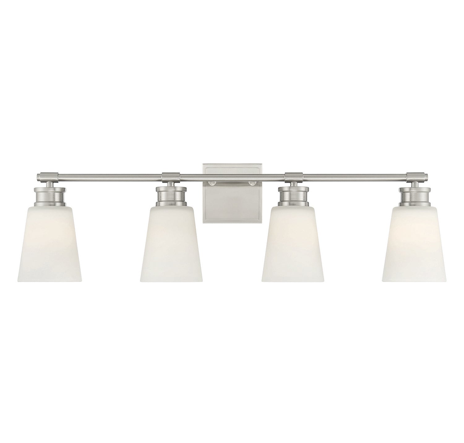 Applique murale de salle de bain Meridian M80056BN à quatre lumières, finition nickel brossé