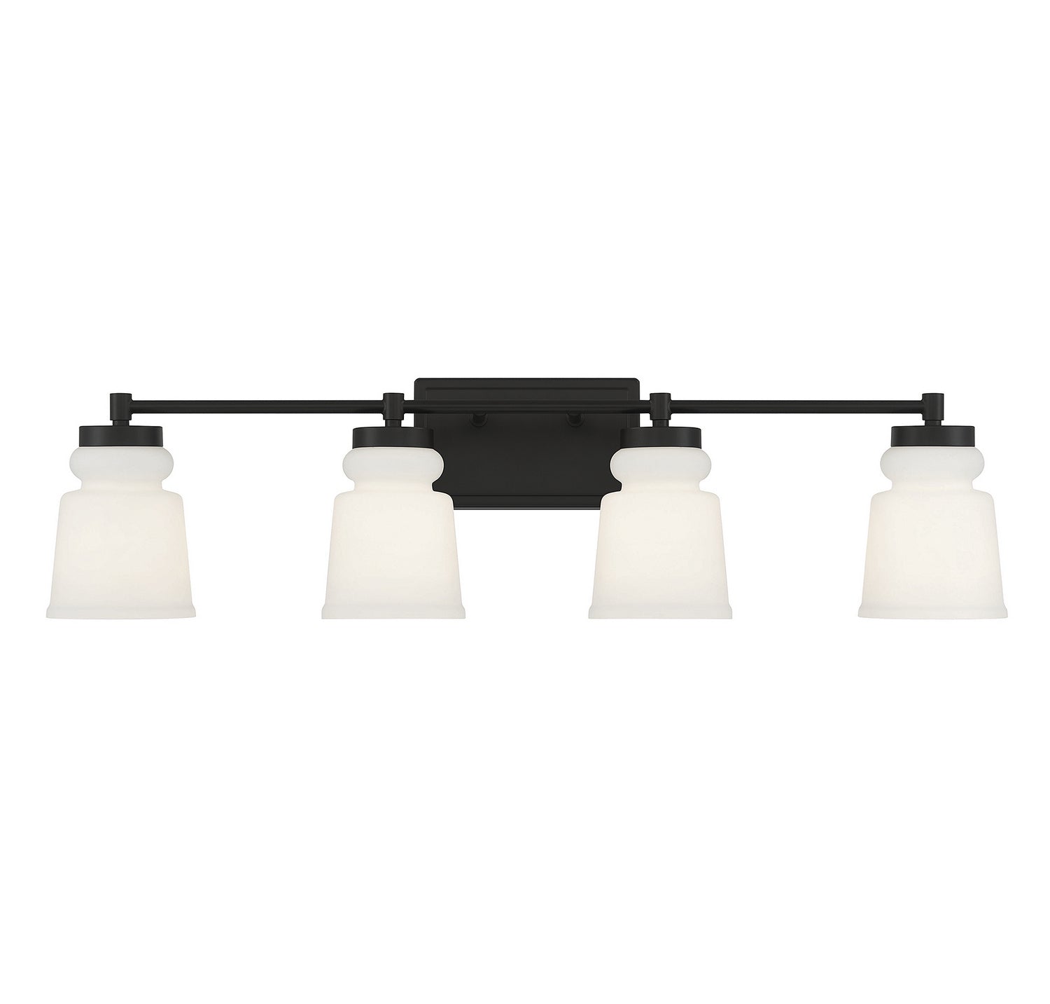 Applique murale de salle de bain à quatre lumières Meridian M80059MBK, noir mat