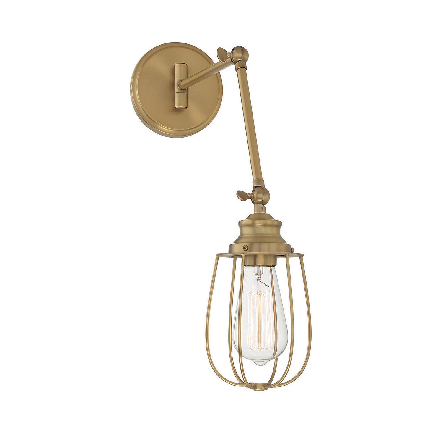 Meridian M90022NB One Light Wall Sconce in Natural Brass