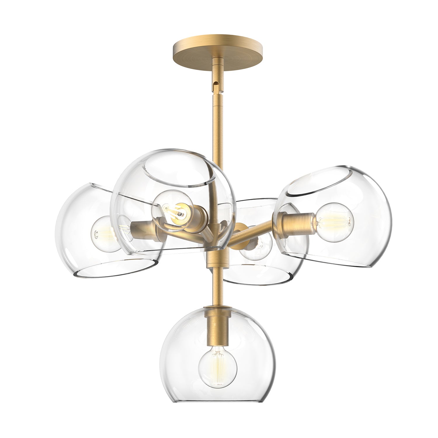 Alora Canada - CH548518BGCL - Five Light Chandelier - Willow - Brushed Gold/Clear Glass