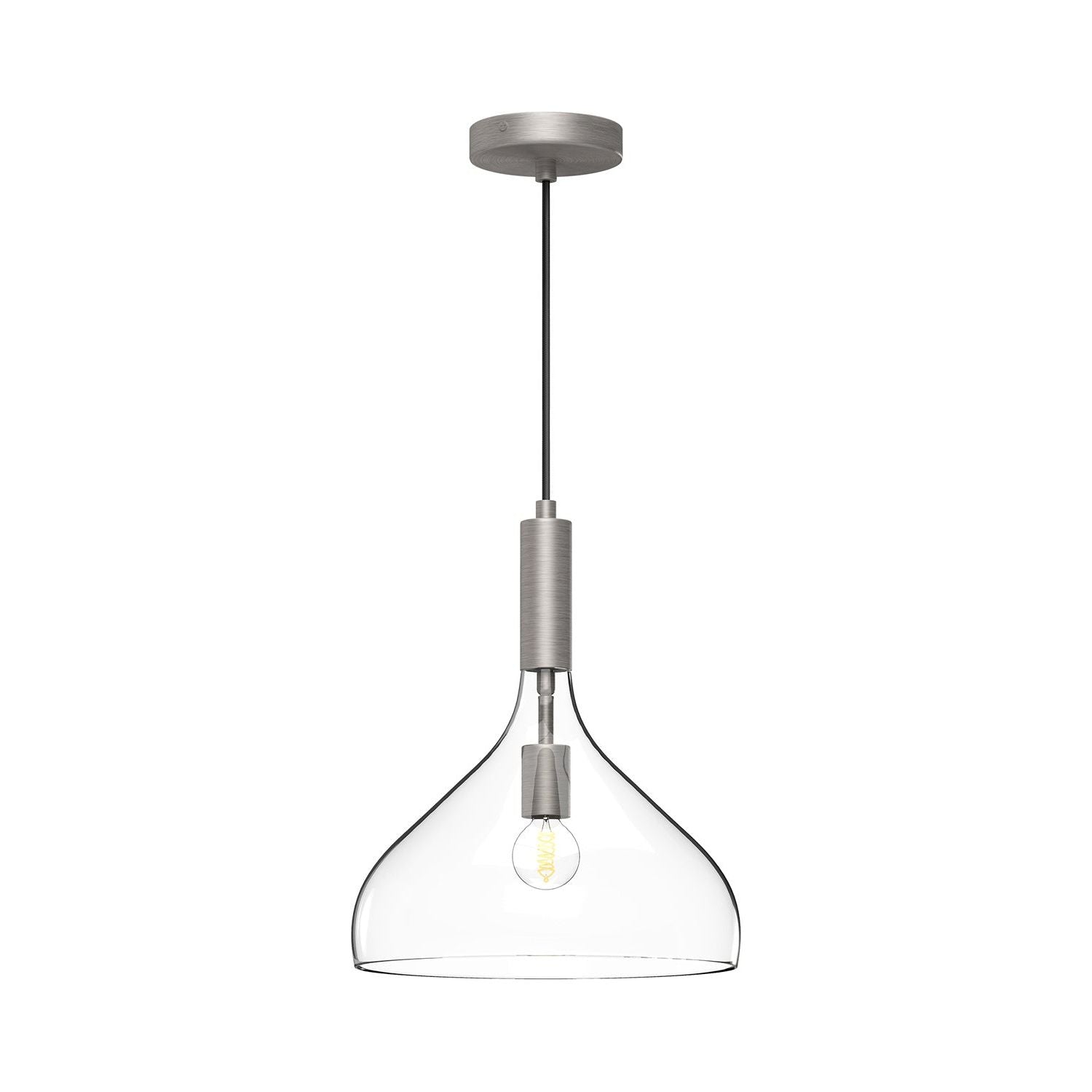 Alora Canada - PD532312BNCL - One Light Pendant - Belleview - Brushed Nickel/Clear Glass