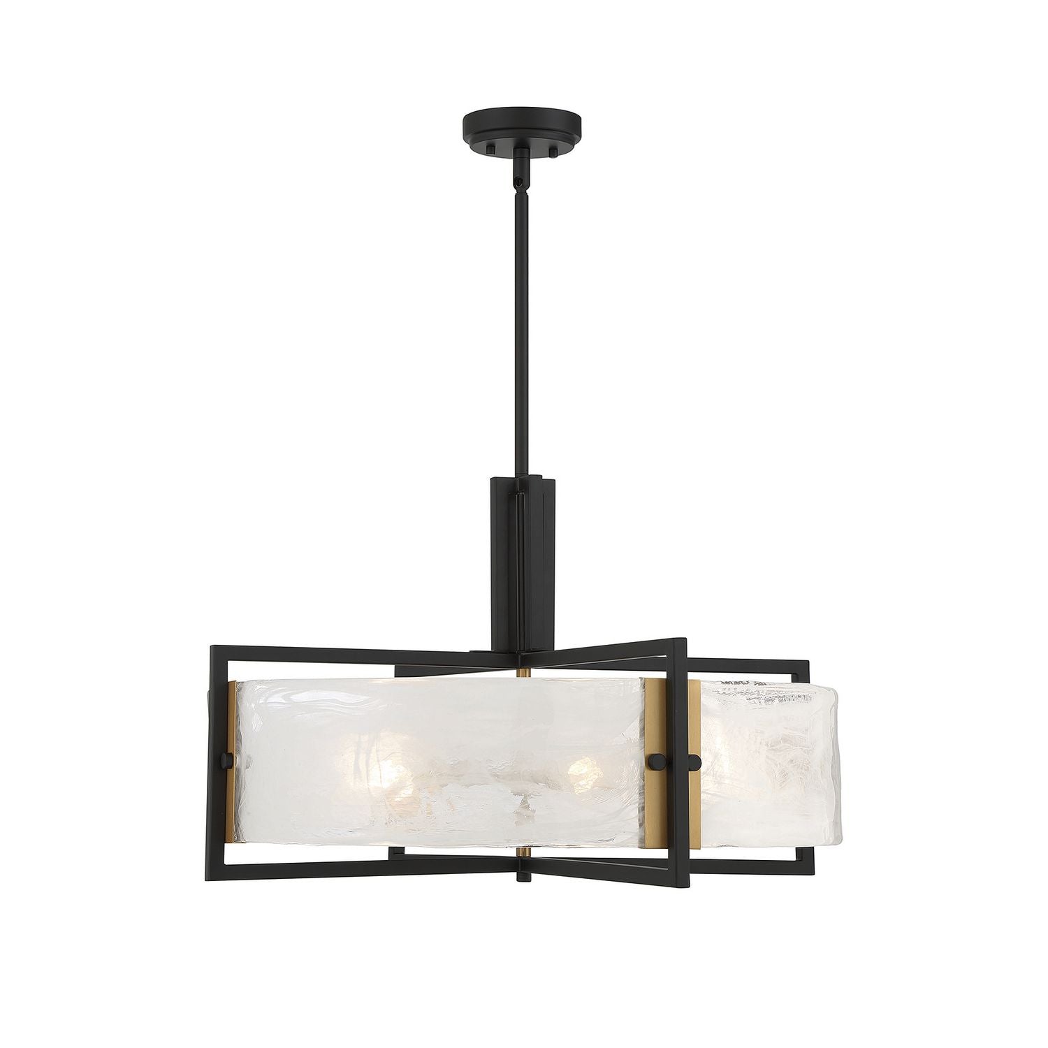 Savoy House - 7-1696-5-143 - Five Light Pendant - Hayward - Matte Black with Warm Brass Accents