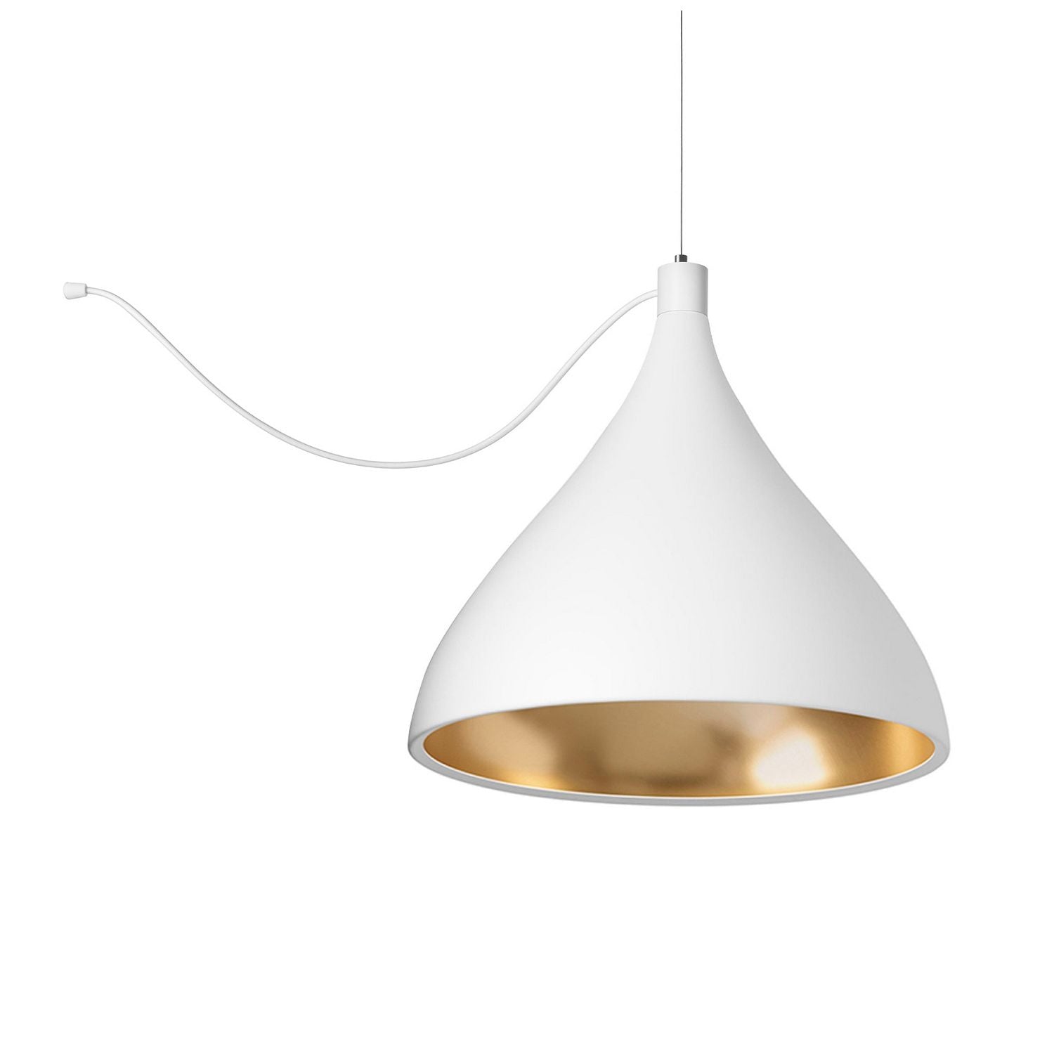 Pablo Designs - SWEL STR XL SNG MED WHT/BRA - LED Chandelier - Swell - White/ Brass