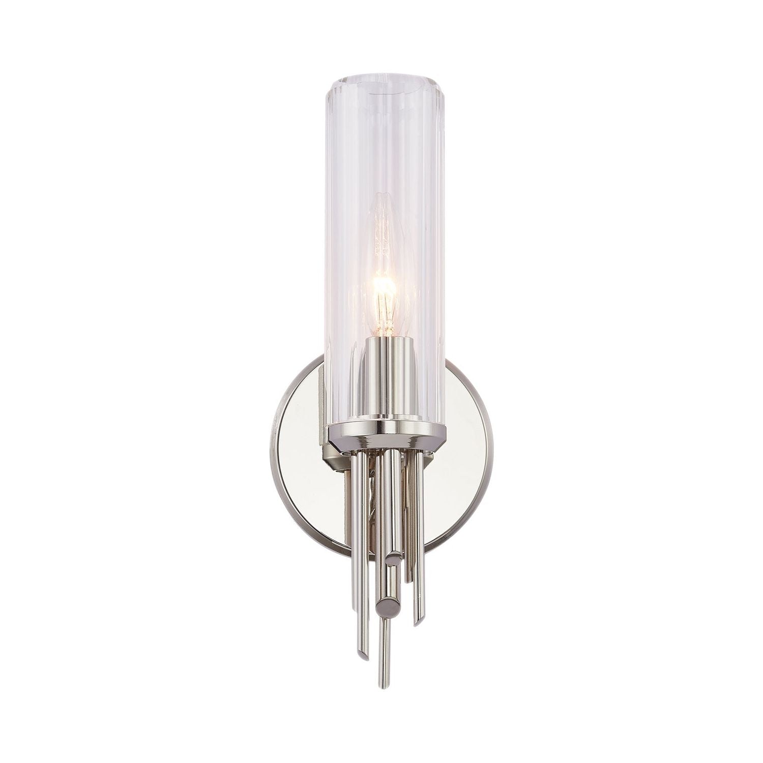 Alora Canada - WV335103PNCR - One Light Vanity - Torres - Polished Nickel/Ribbed Glass